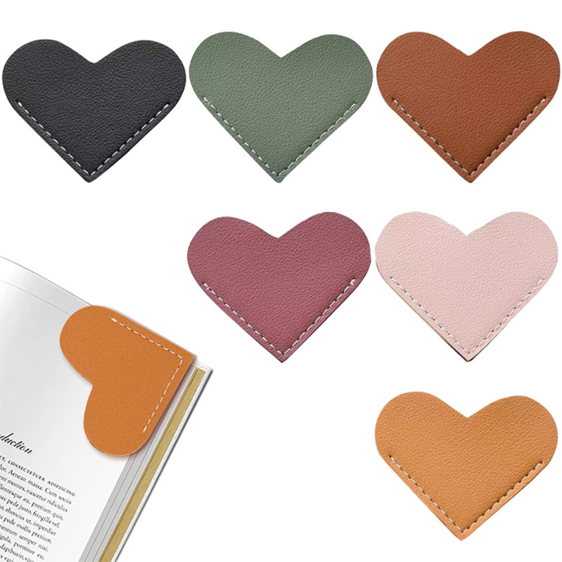 Heart - shaped Leather Bookmark