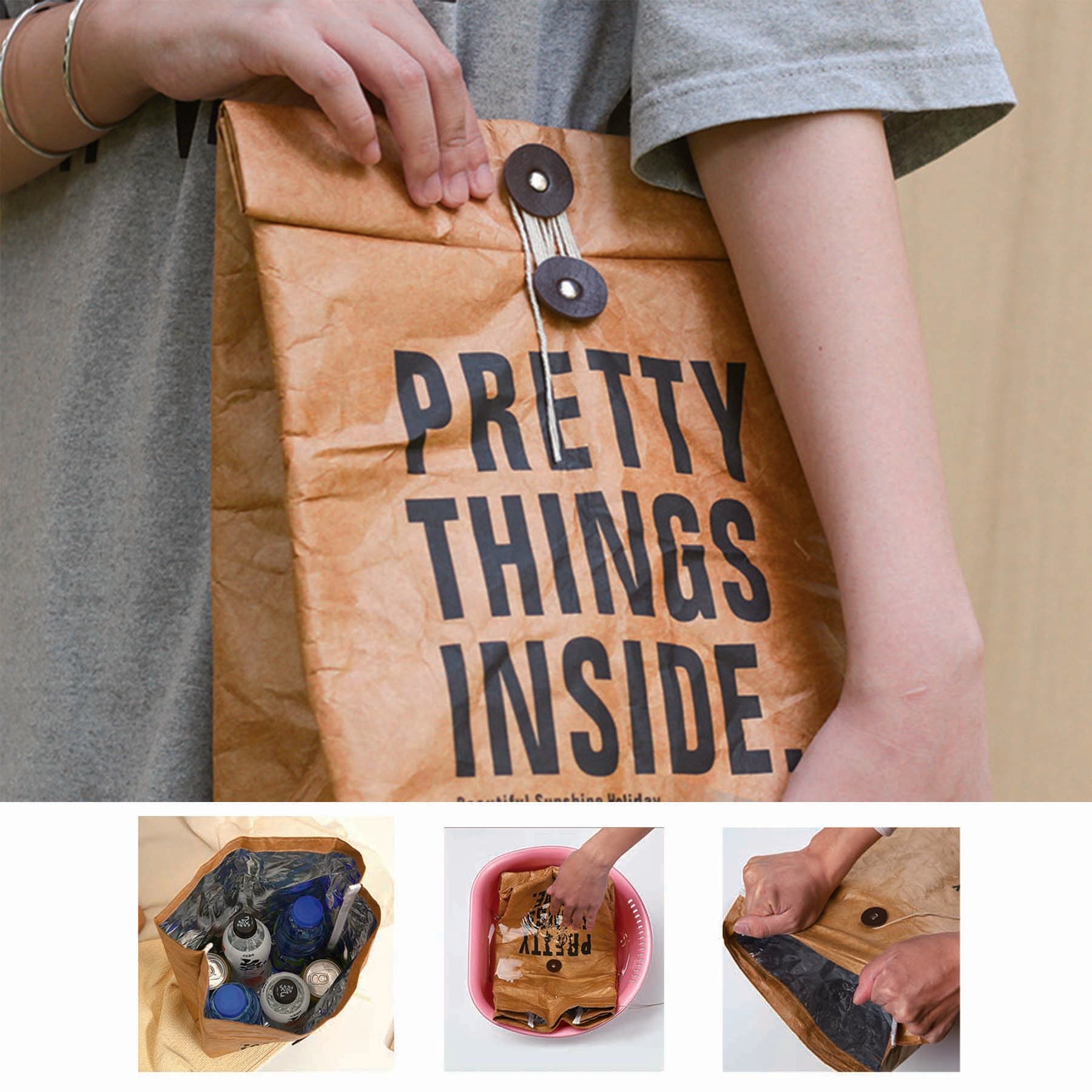 Brown Paper Reusable Lunch Bags