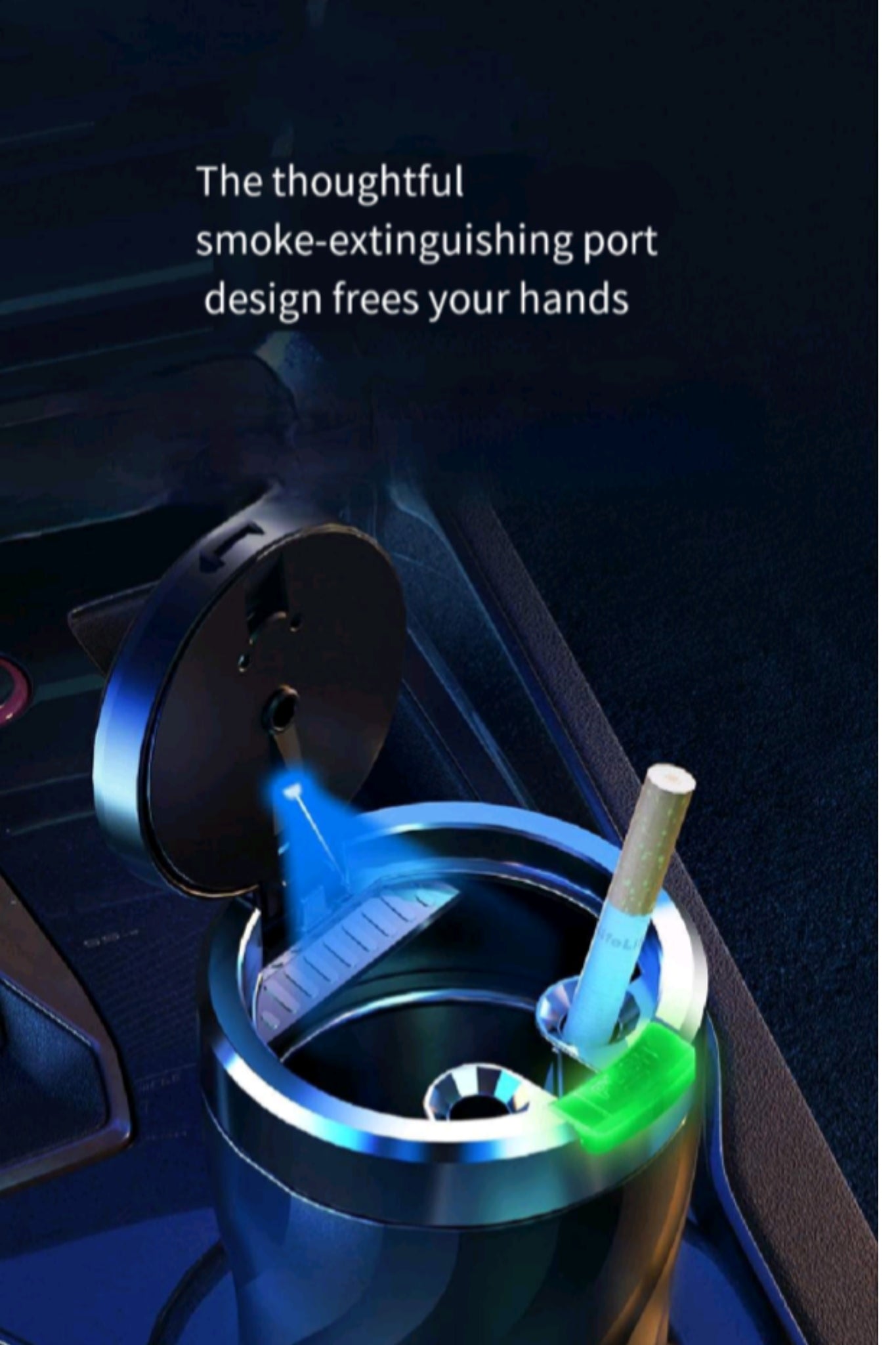 One Click Opening Luminous Car Mounted Ashtray