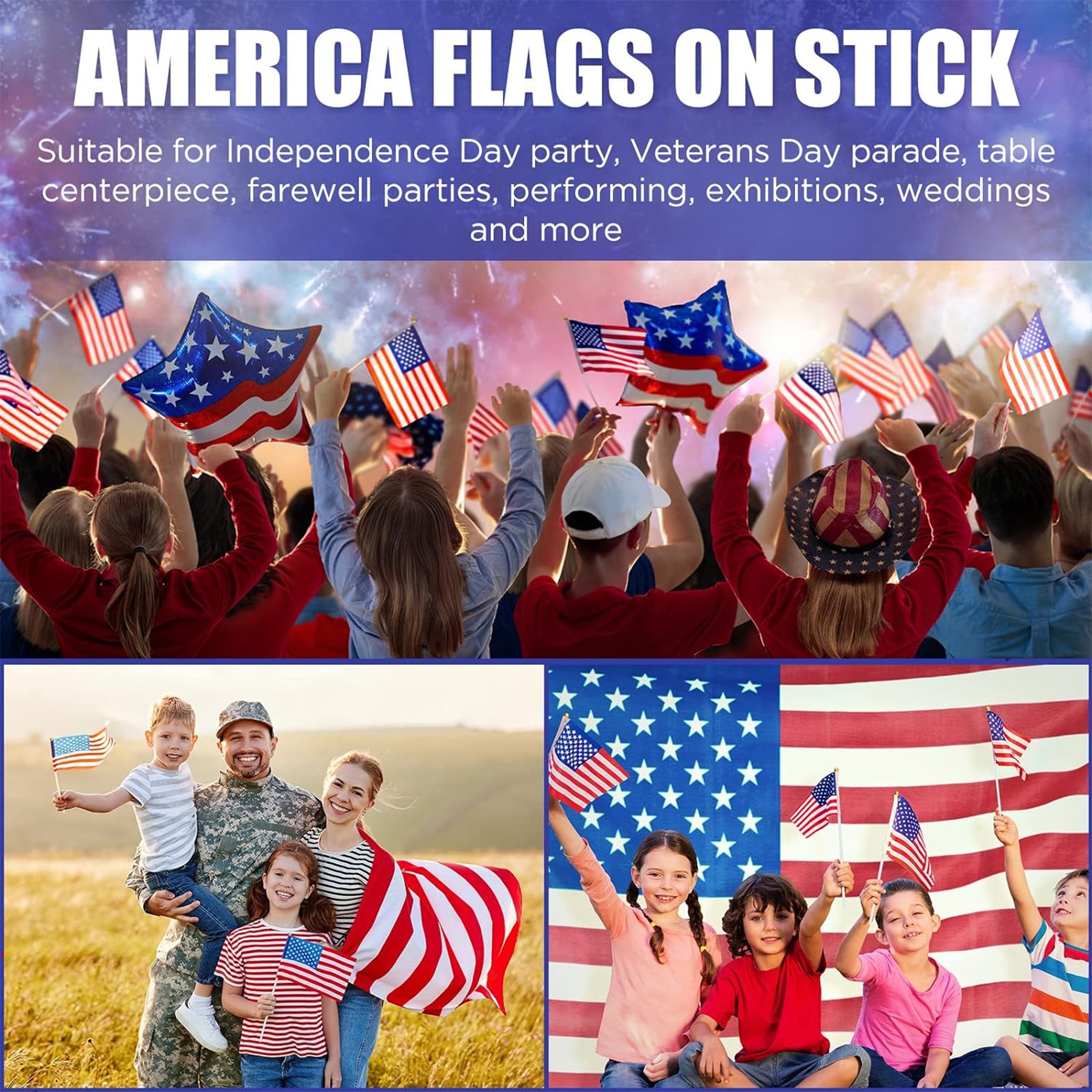 Small American Flags on Stick