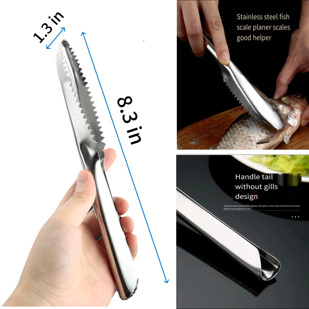 Stainless Steel Fish Scale Planer With Dual Function Tail