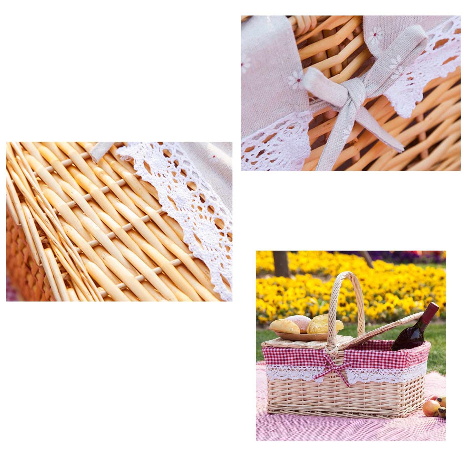 Rectangular Rattan Picnic Basket