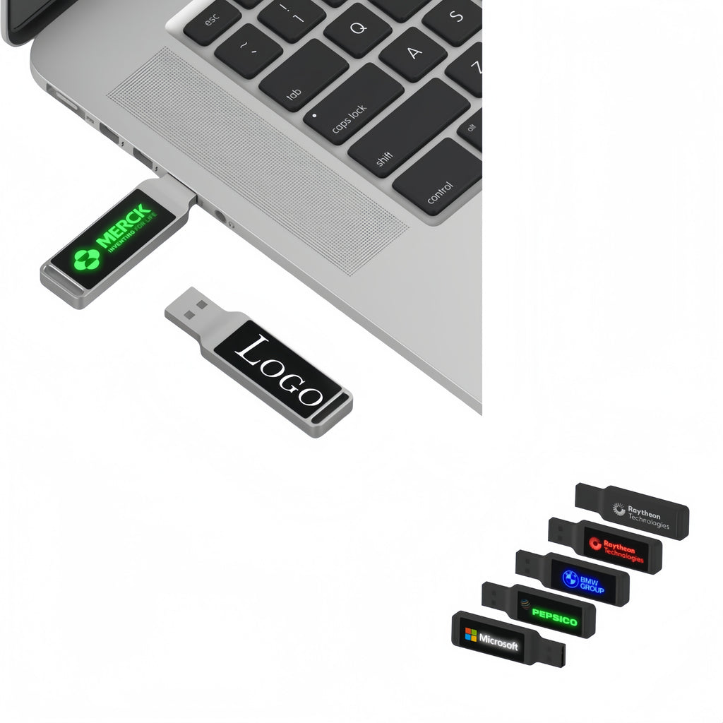 8GB Flash Drive With LED Light Up Logo