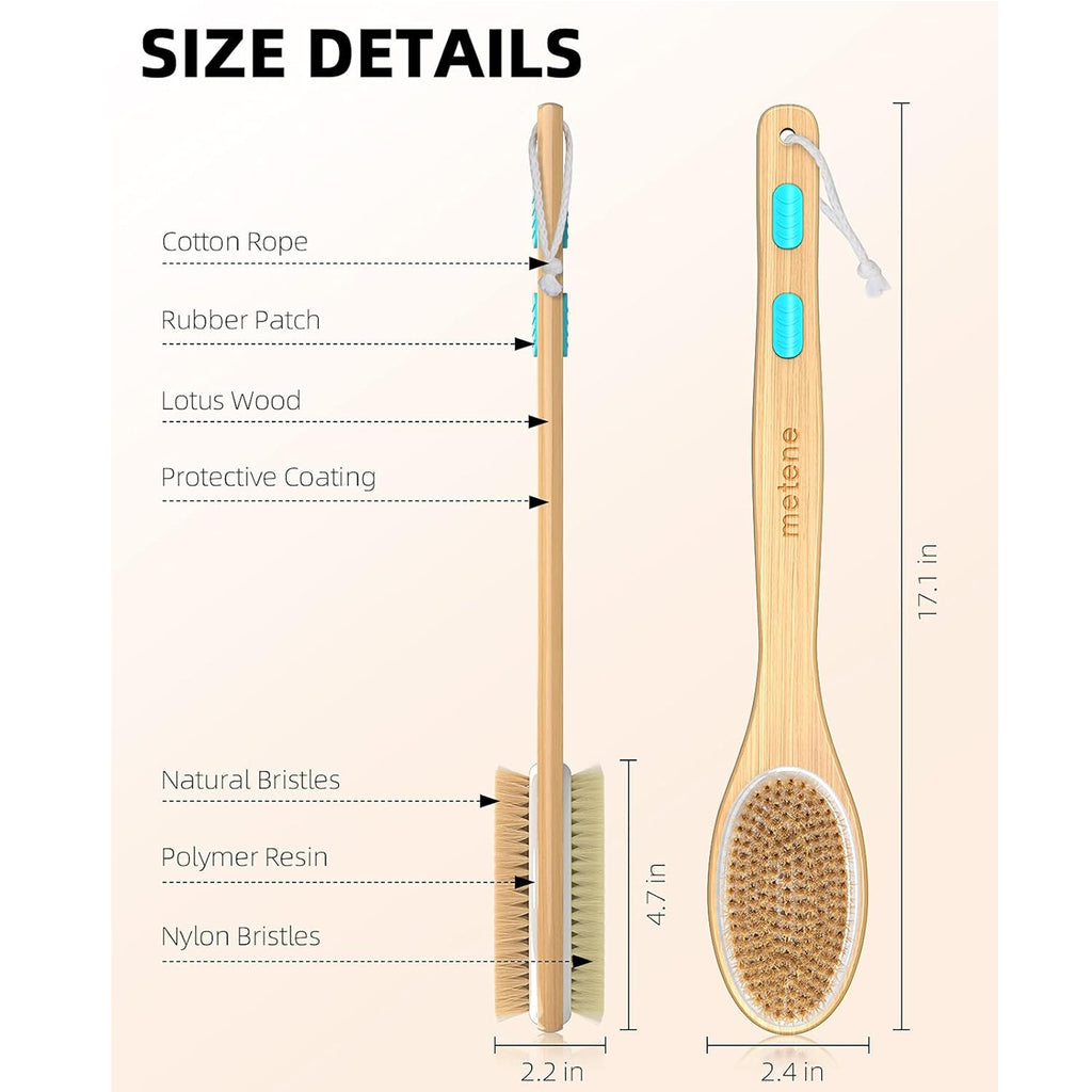Long-Handled Dual-Sided Bath Brush