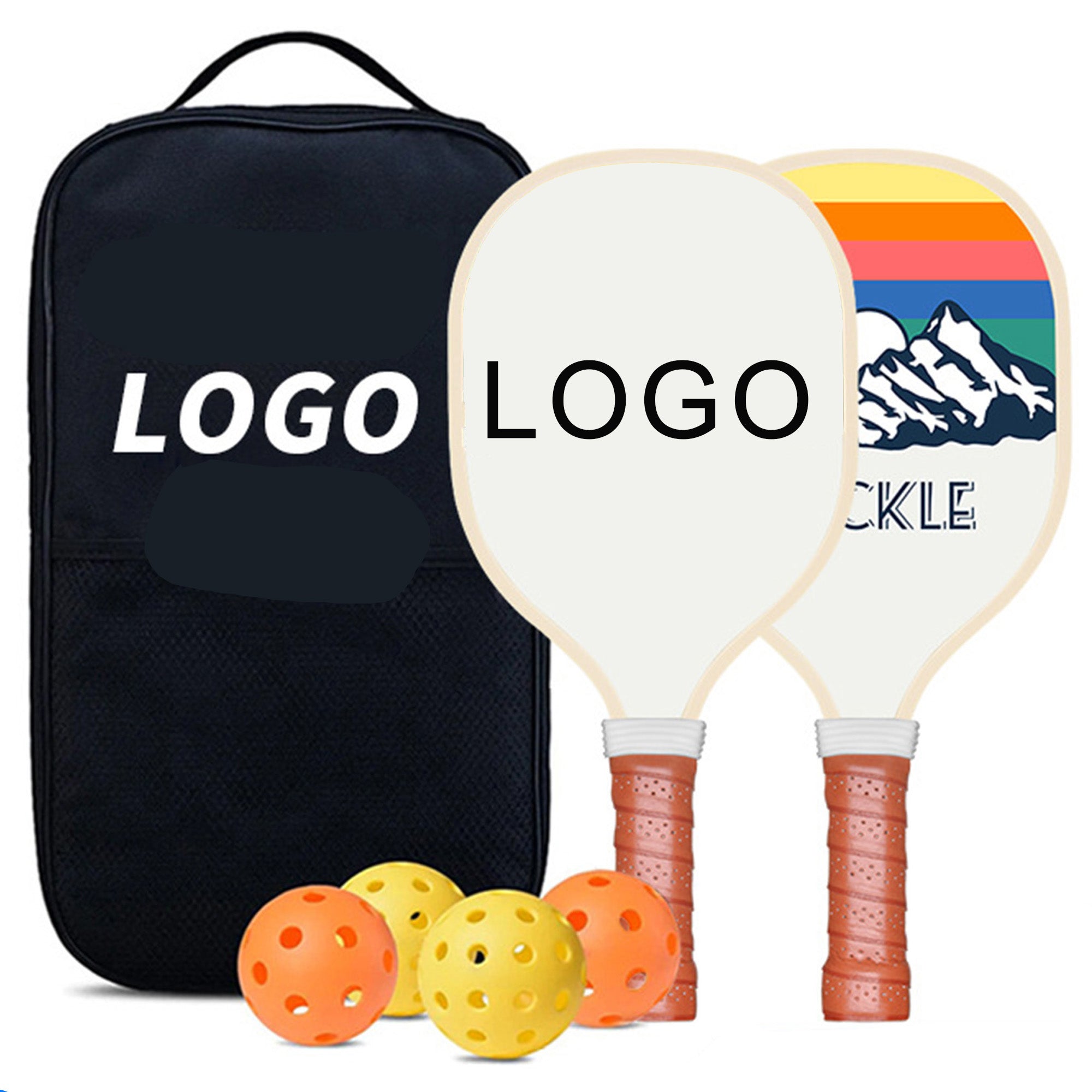 Wood Pickleball Paddles Set with Bag