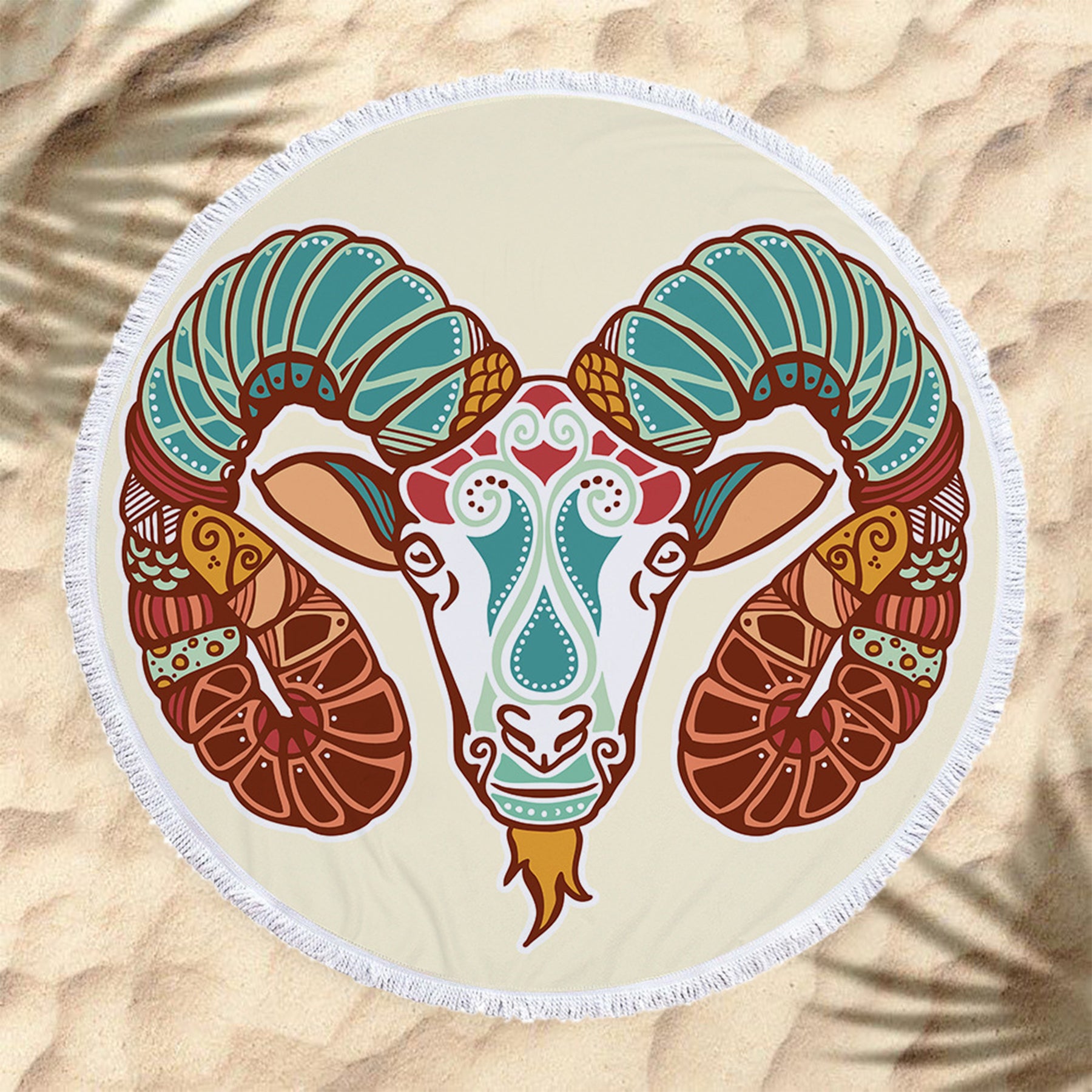 The Zodiac Printing Round Beach Towel With Tassels