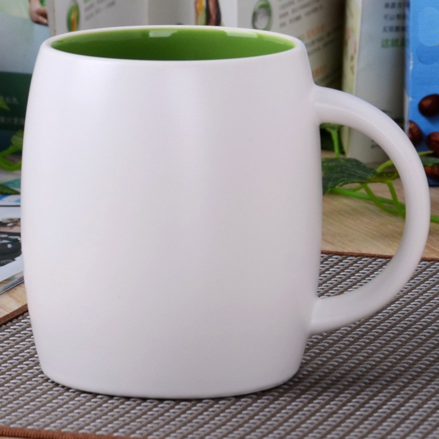 Circular Wine Barrel Ceramic Coffee Mug