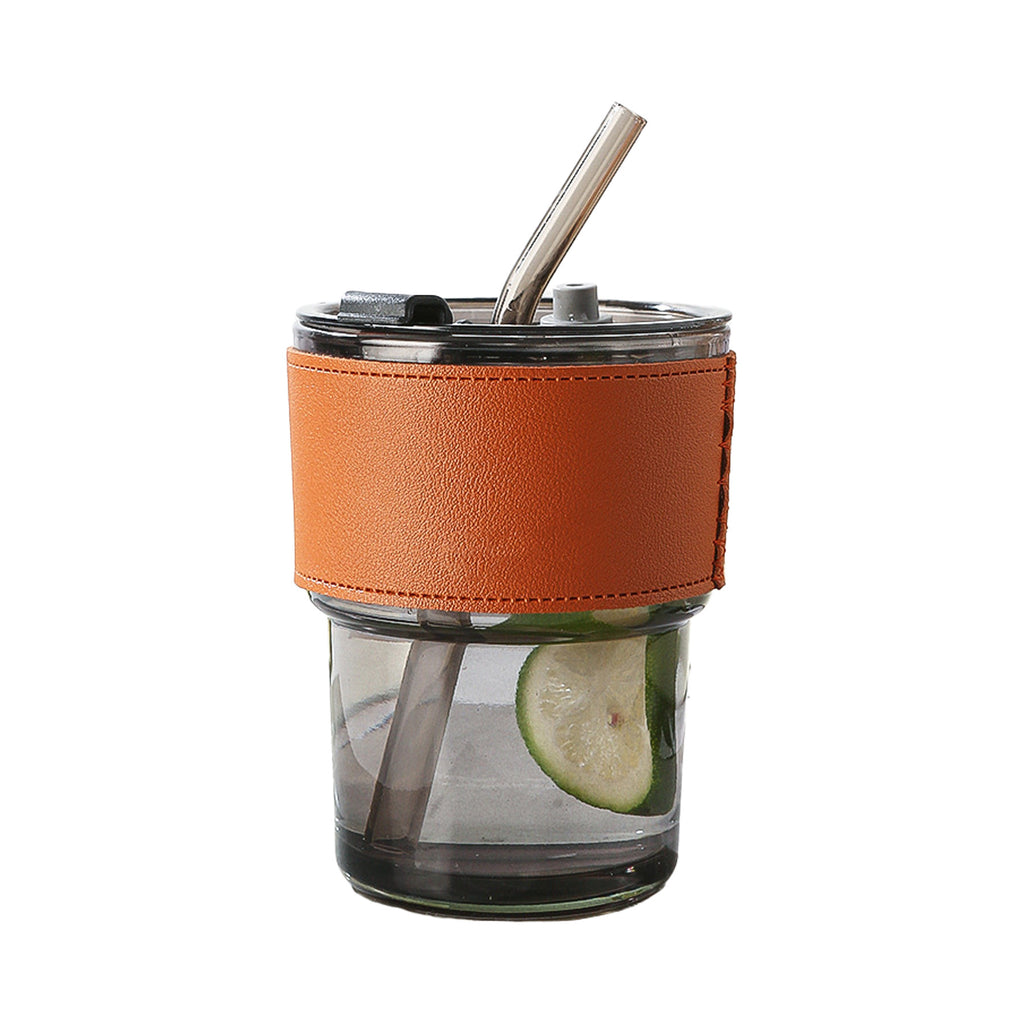 Mini Glass Water Cup With Straw