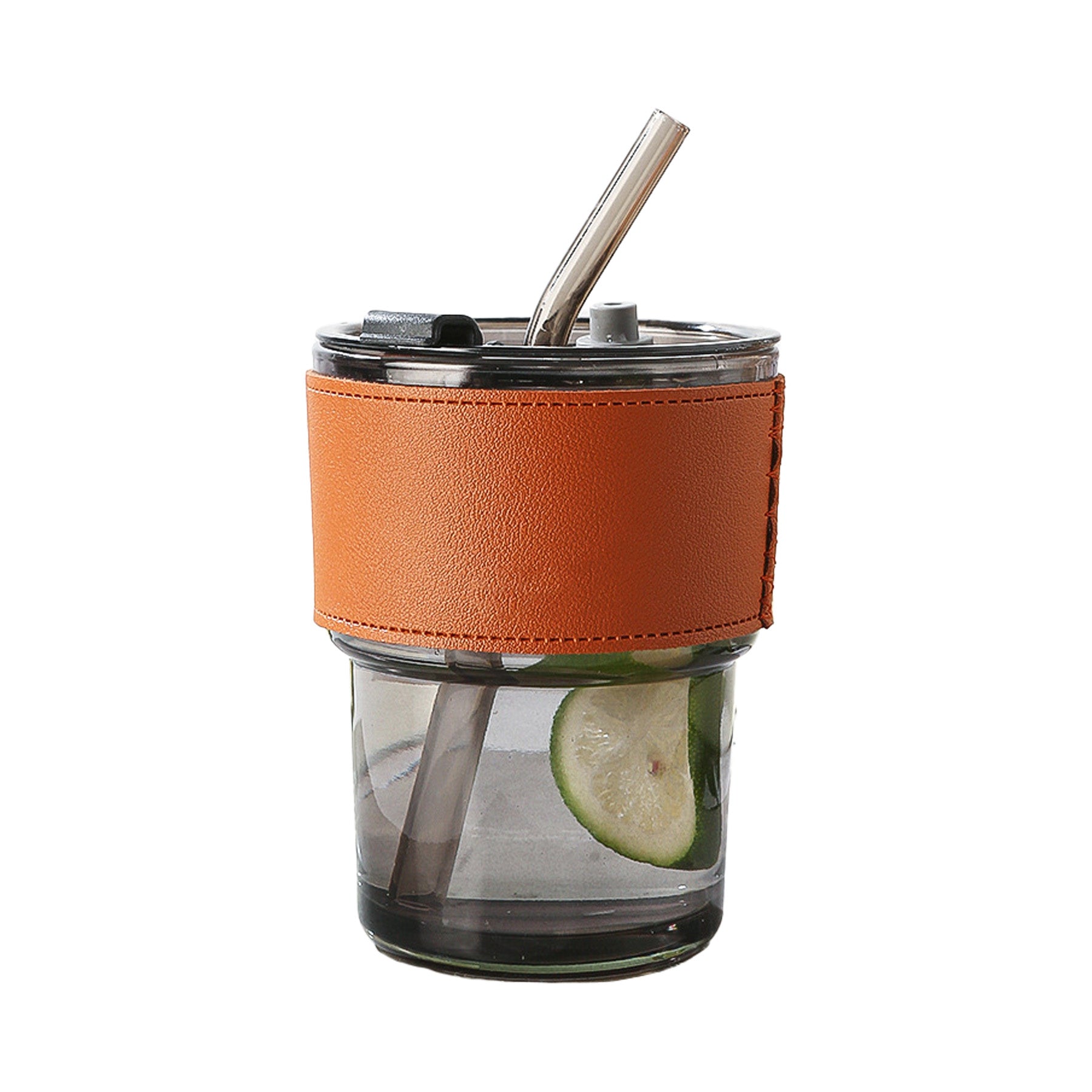 Mini Glass Water Cup With Straw