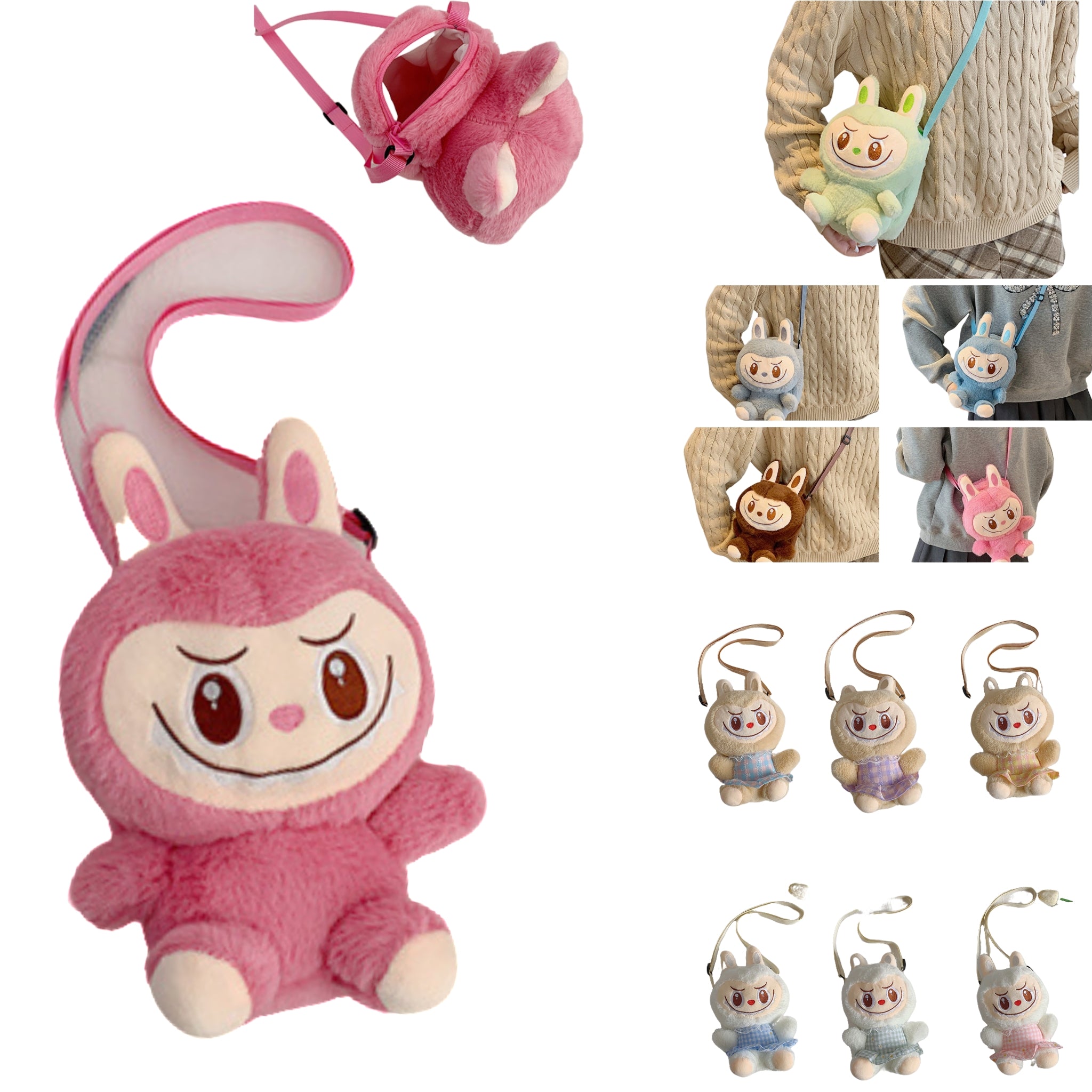 Labubu Plush Backpack Girls Bubble Rabbit Crossbody Gift