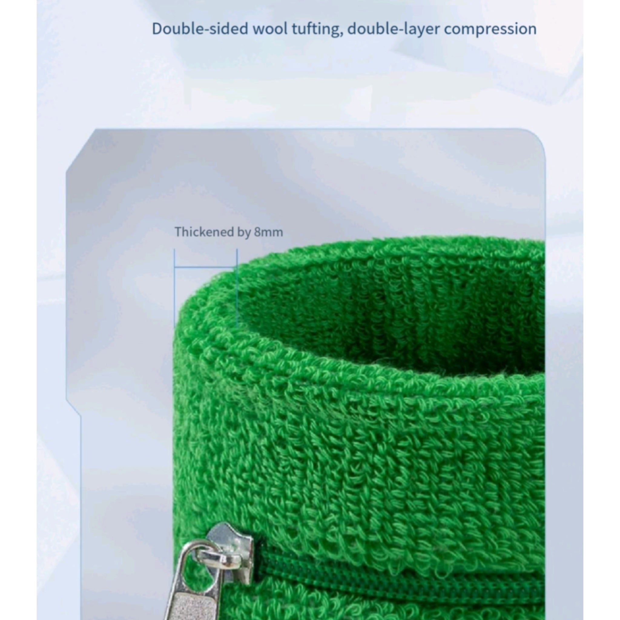 Zipper Sweat Wristband Pocket Tennis Gym Support