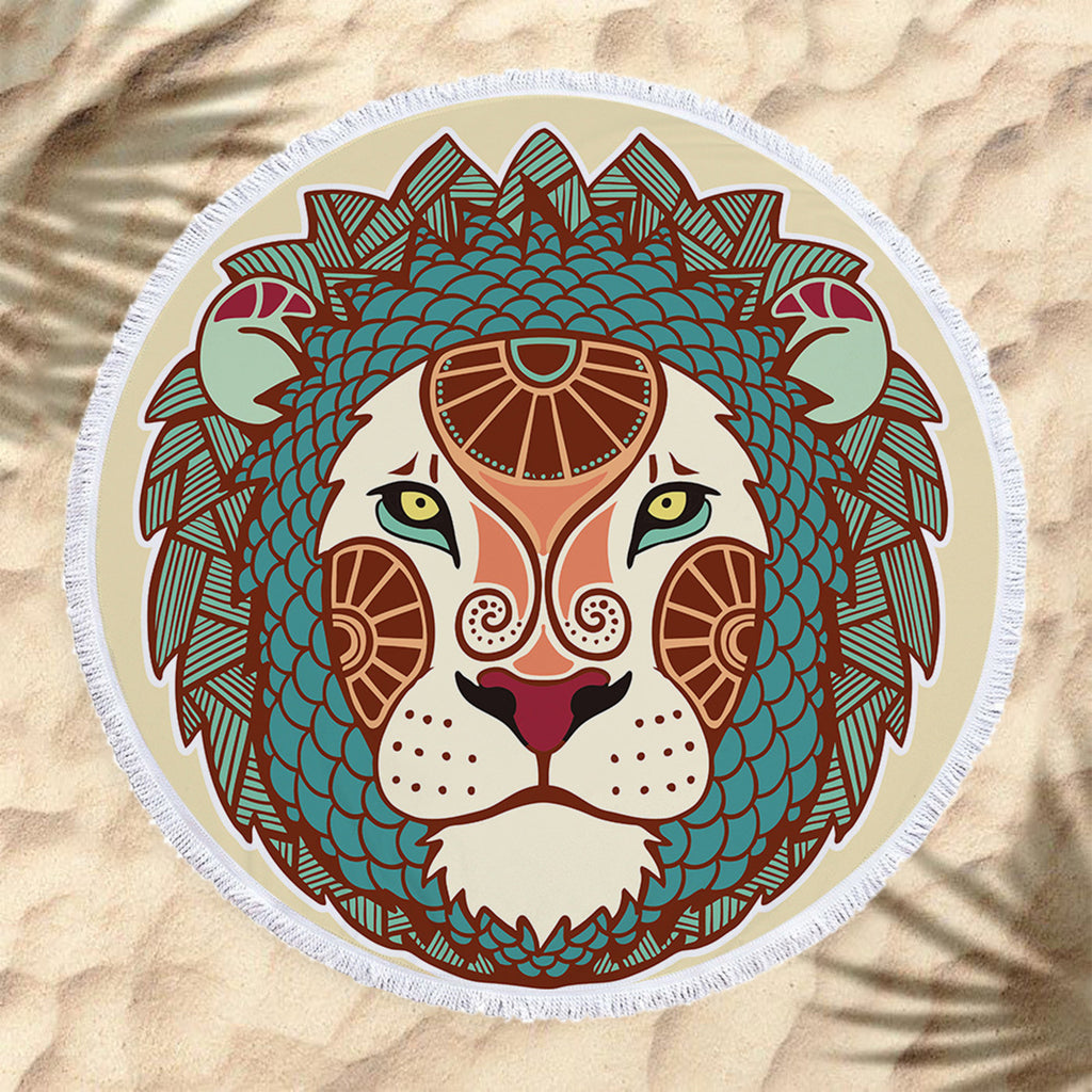 The Zodiac Printing Round Beach Towel With Tassels