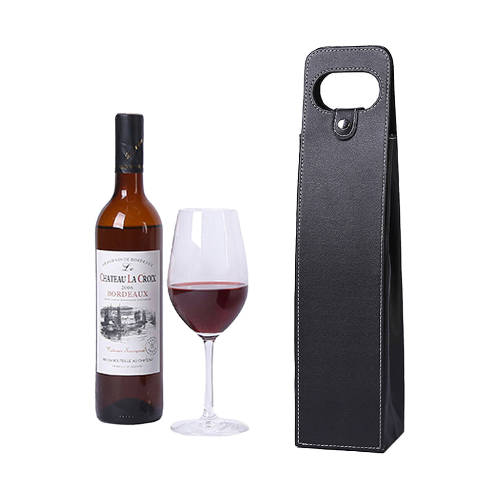 Reusable A Bottle Of Leather Wine Tote Bag