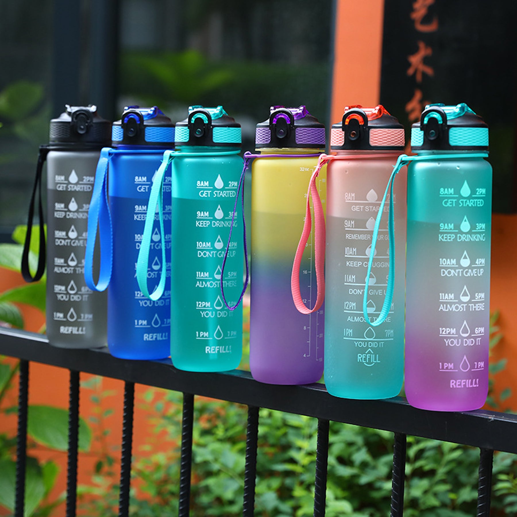 32 Oz Water Bottles With Times And Straw