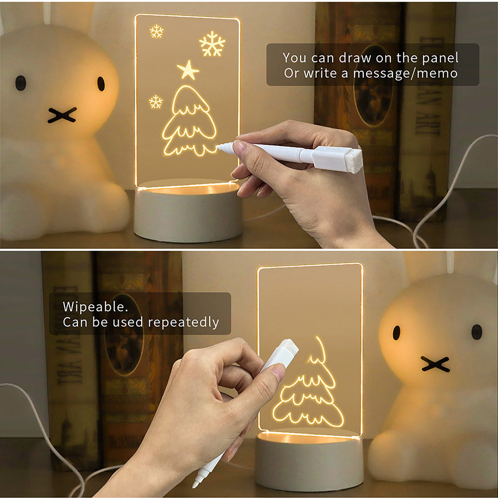 Led Message Board Night Light Usb Powered Acrylic Memo Lamp