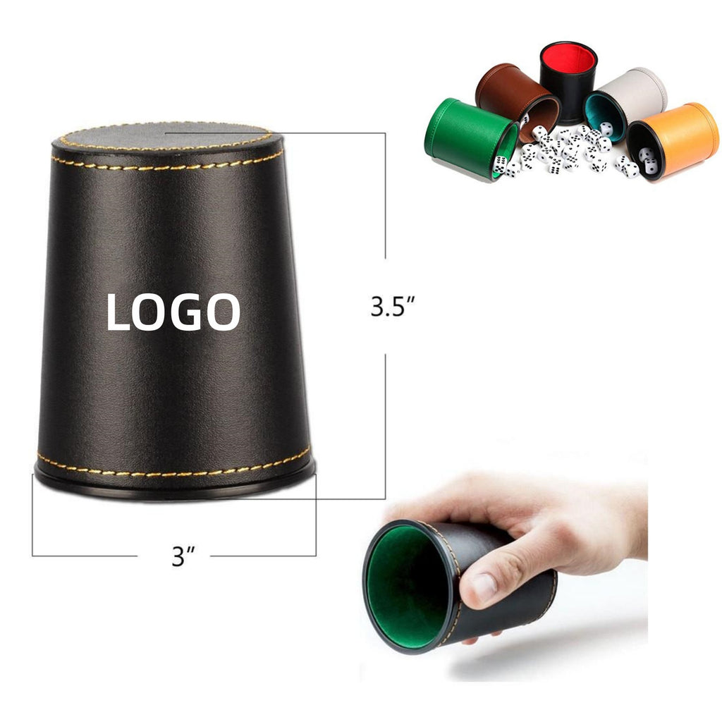 Custom Color Silent Leather Dice Cup Set