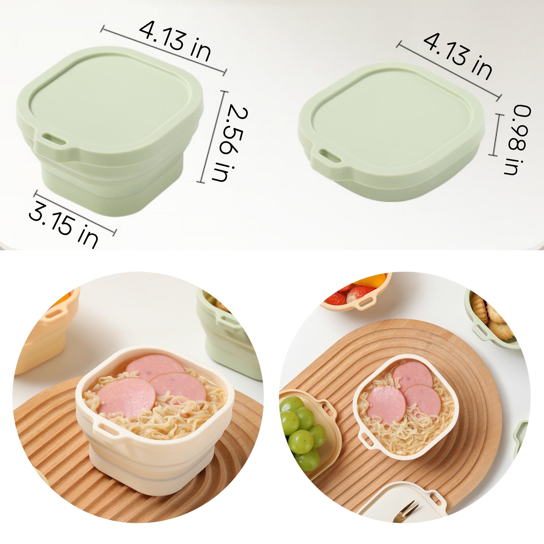 Food-Grade Silicone Foldable Bowl