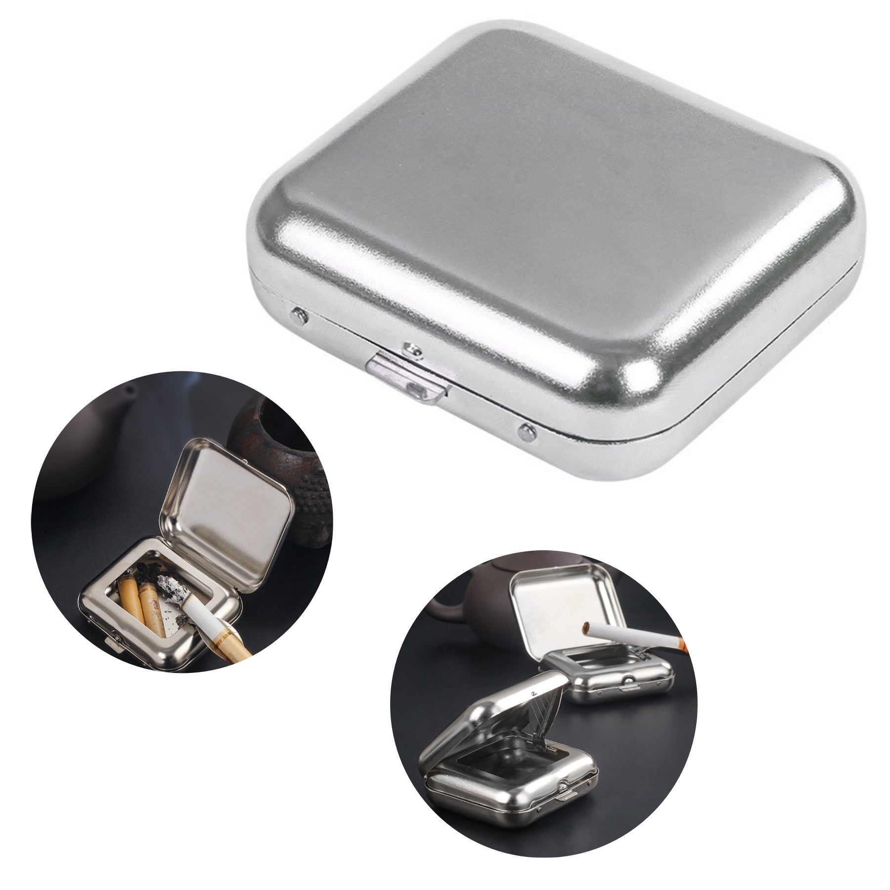 Portable Stainless Steelashtray With Lid
