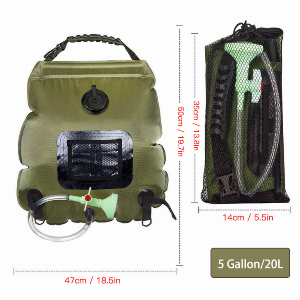 Portable Solar Shower Heated 5-Gallon Emergency