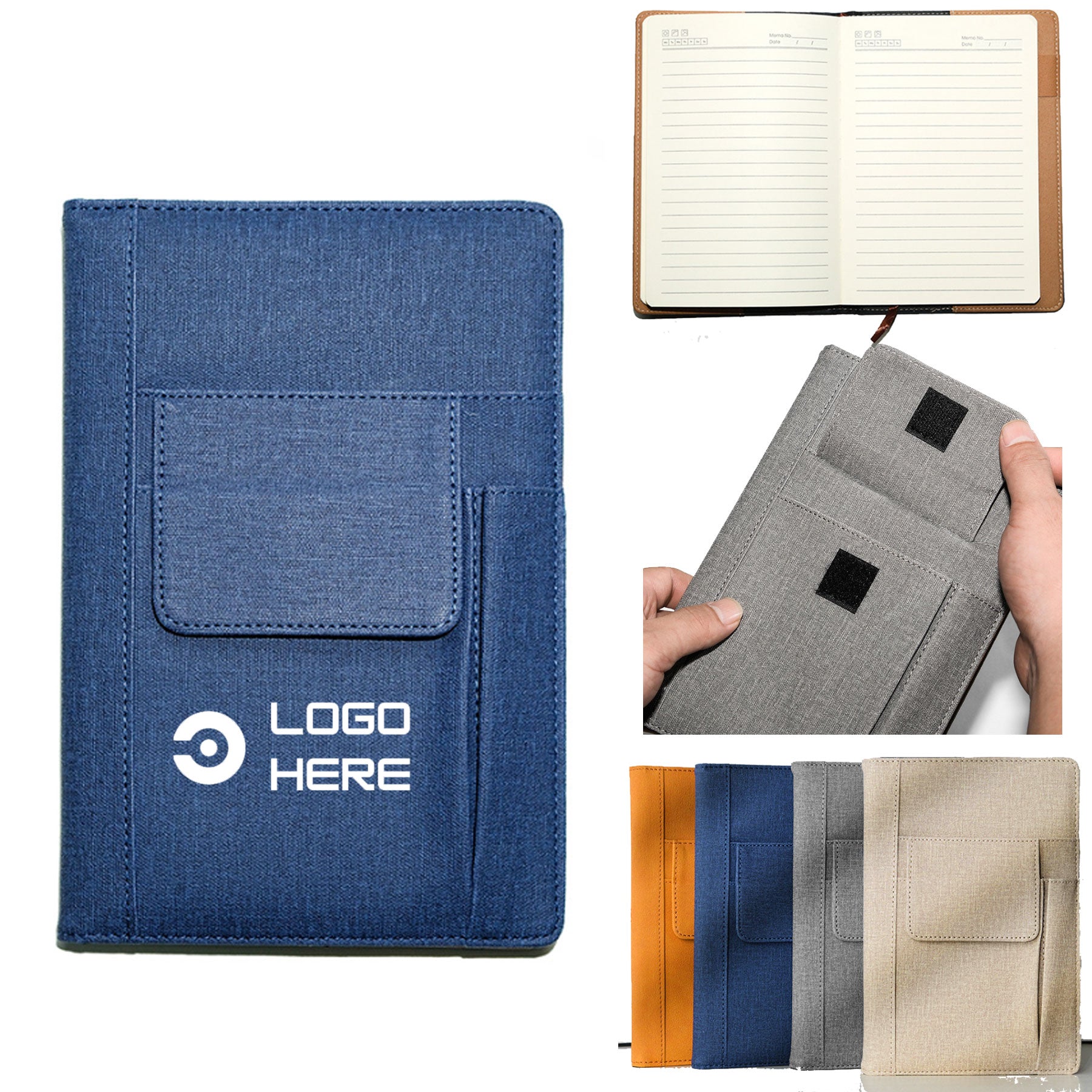 Leather Notebook with Storage Pouch