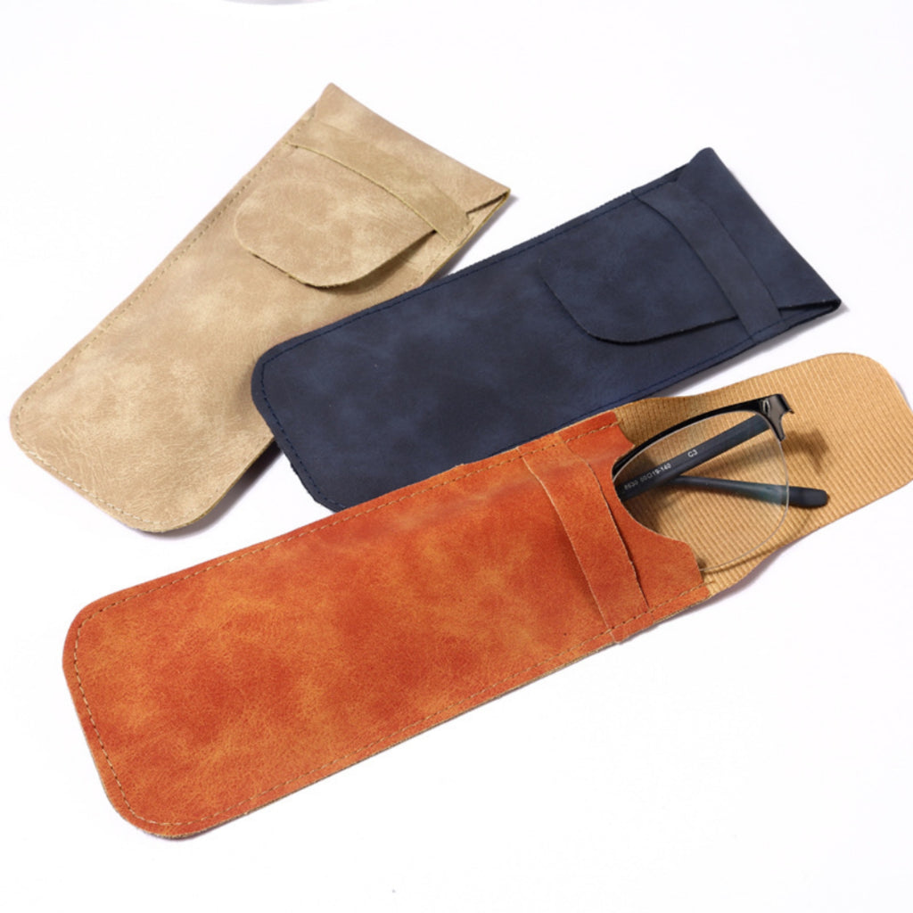 Premium Leather Eyewear Case Scratch Resistant Travel Pouch