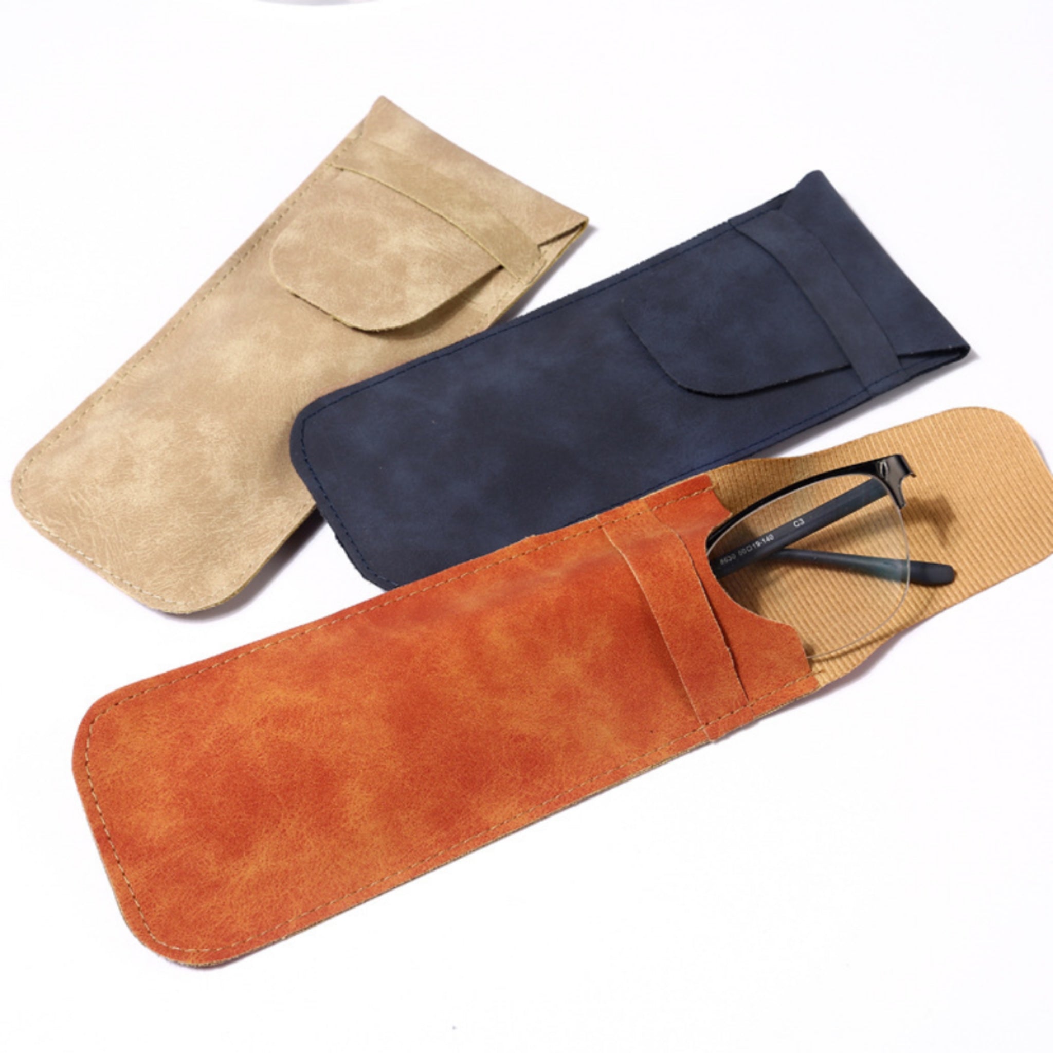 Premium Leather Eyewear Case Scratch Resistant Travel Pouch