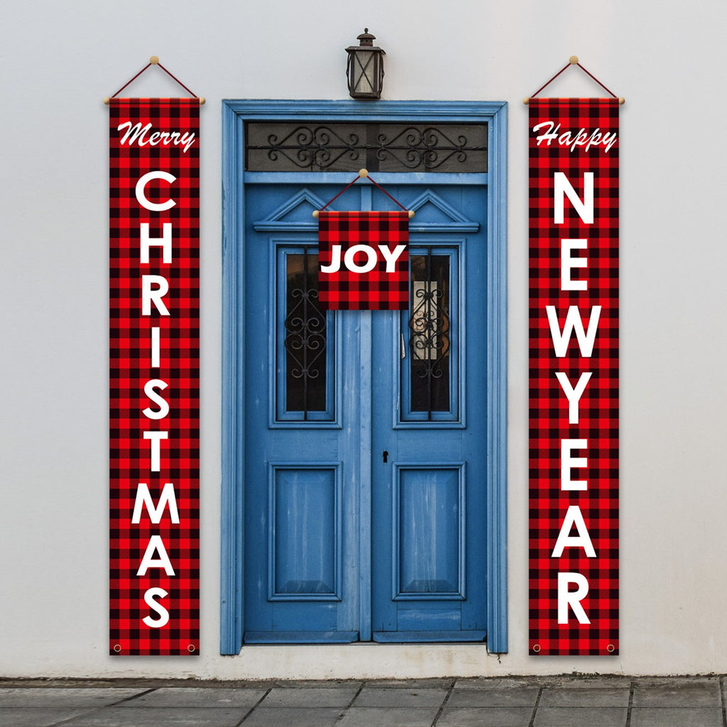 Christmas Door Decorations Xmas Porch Banner Hanging Banners Couplet