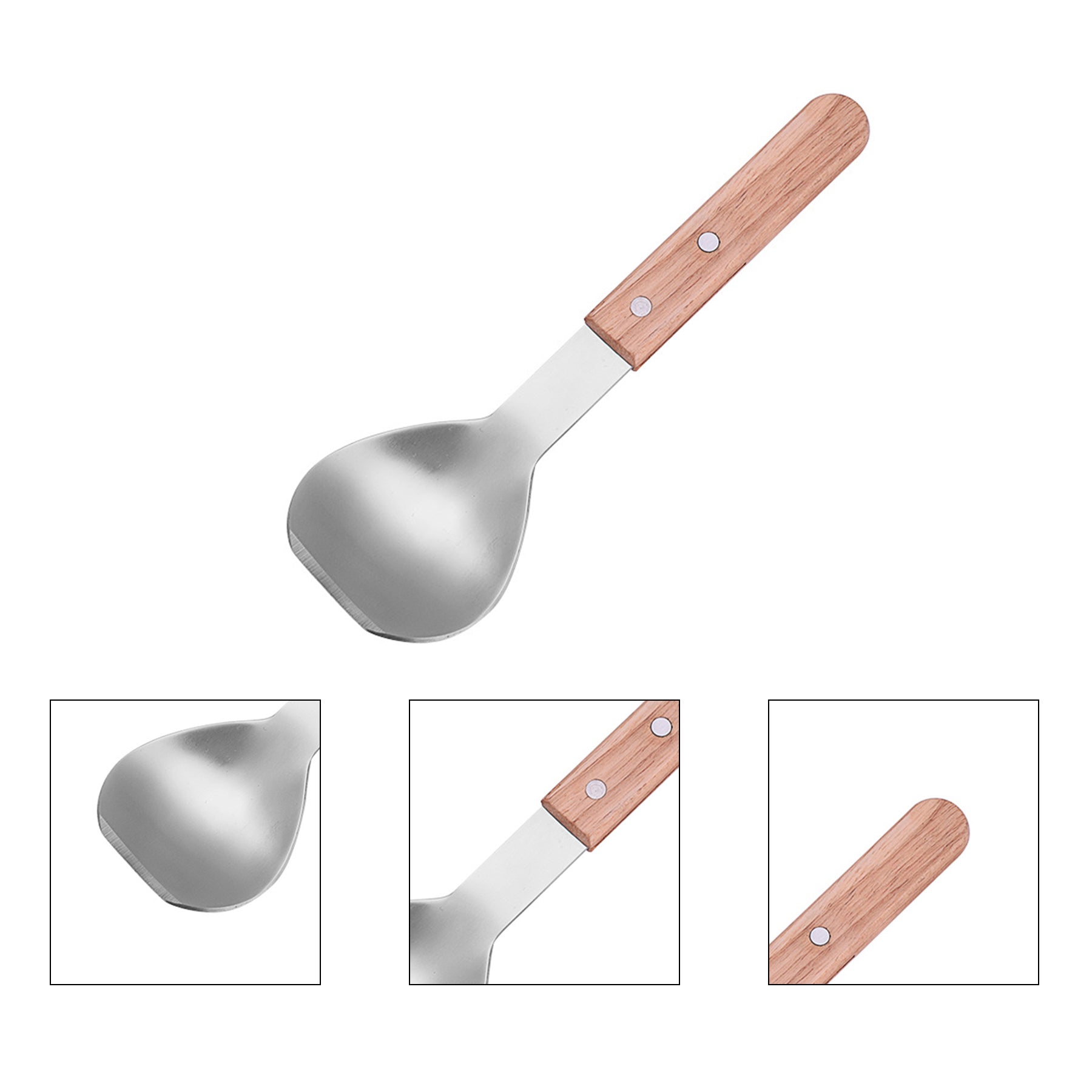Stainless Steel Ice Cream Scoop with Wooden Handle