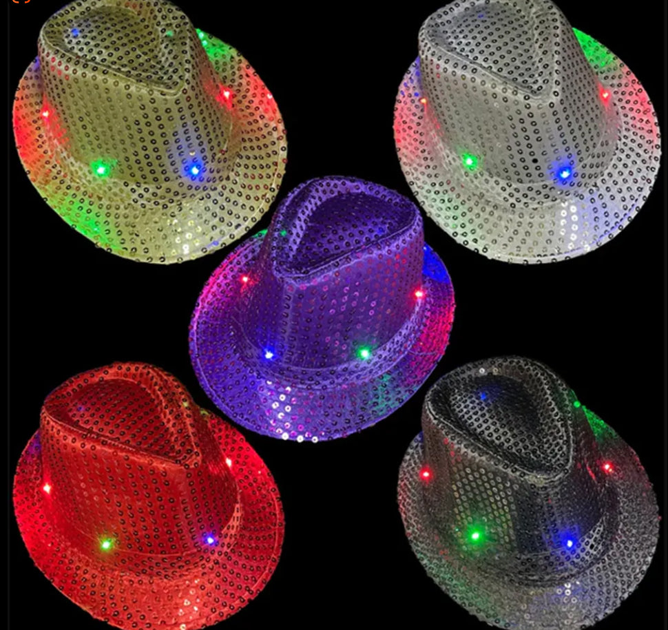 Custom Flashing Led Sequin Fedora Hats