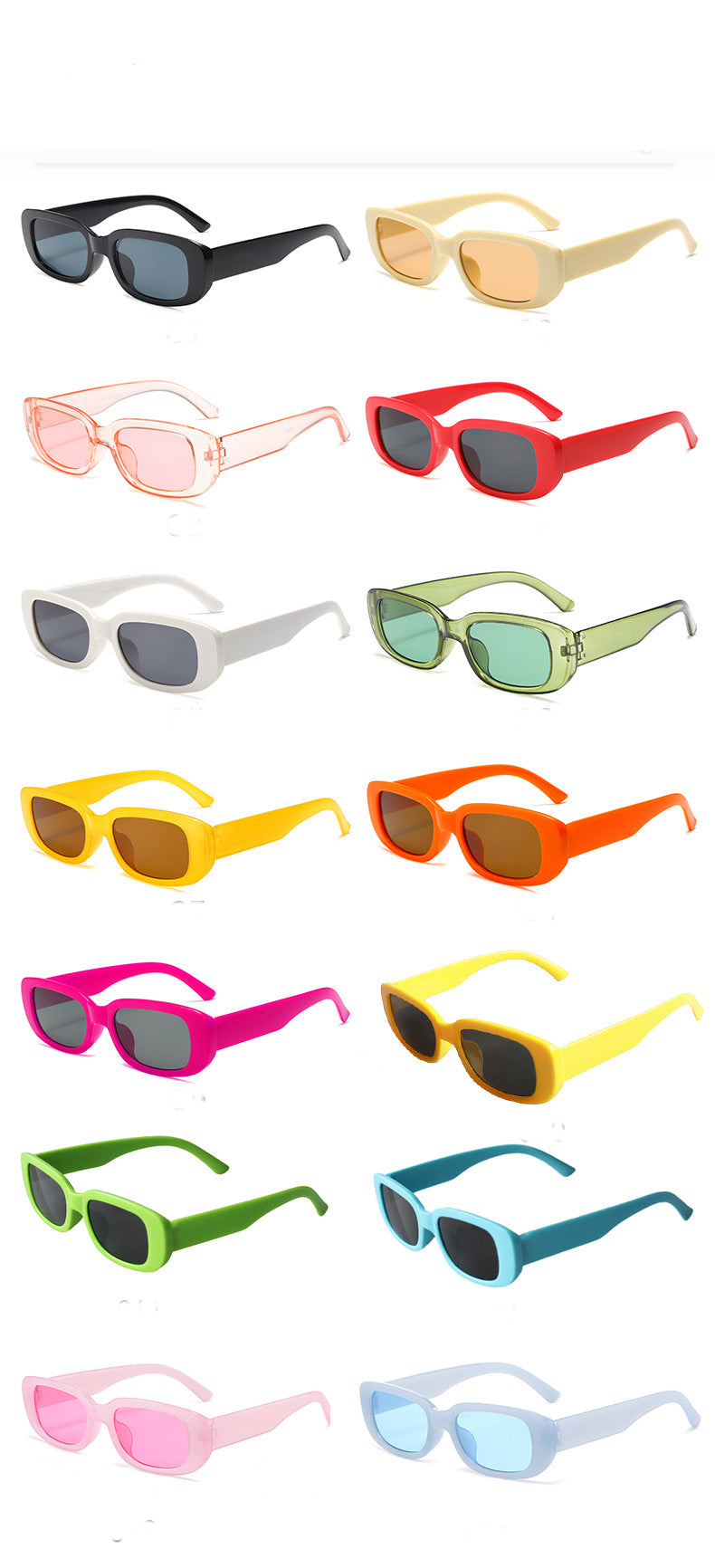 Retro Rectangle Sun Glasses