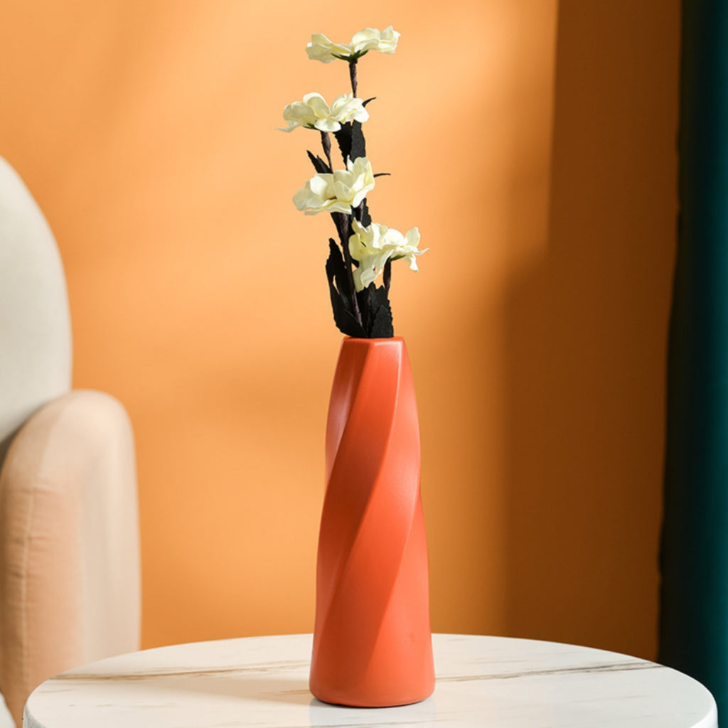 Scandinavian Ceramic Look Plastic Vase Moody Tones Decor