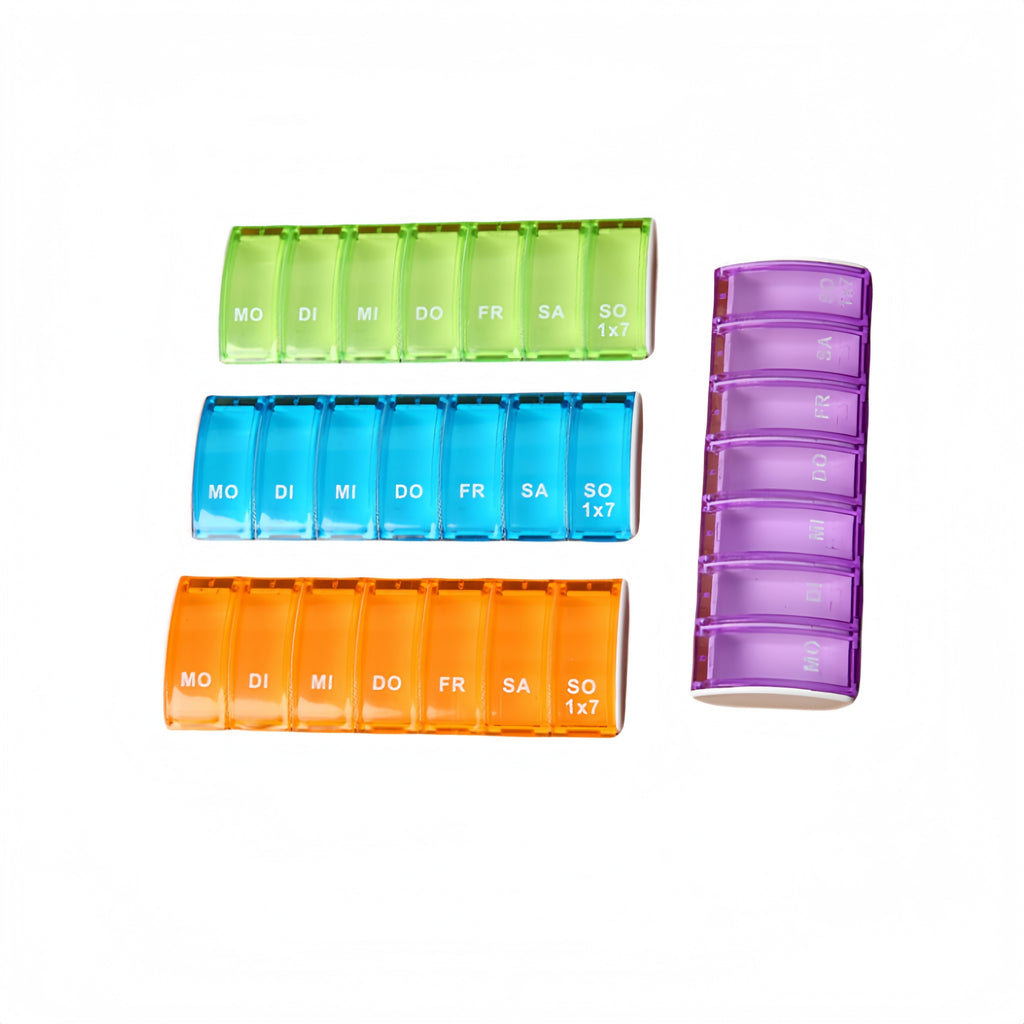 Colorful Transparent 7-Grid Travel Portable Pill Box Made Of Pp Material
