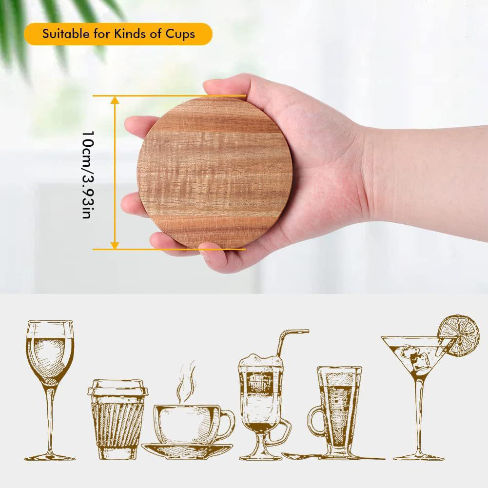 Wood Coaster Set With Built-In Bottle Opener