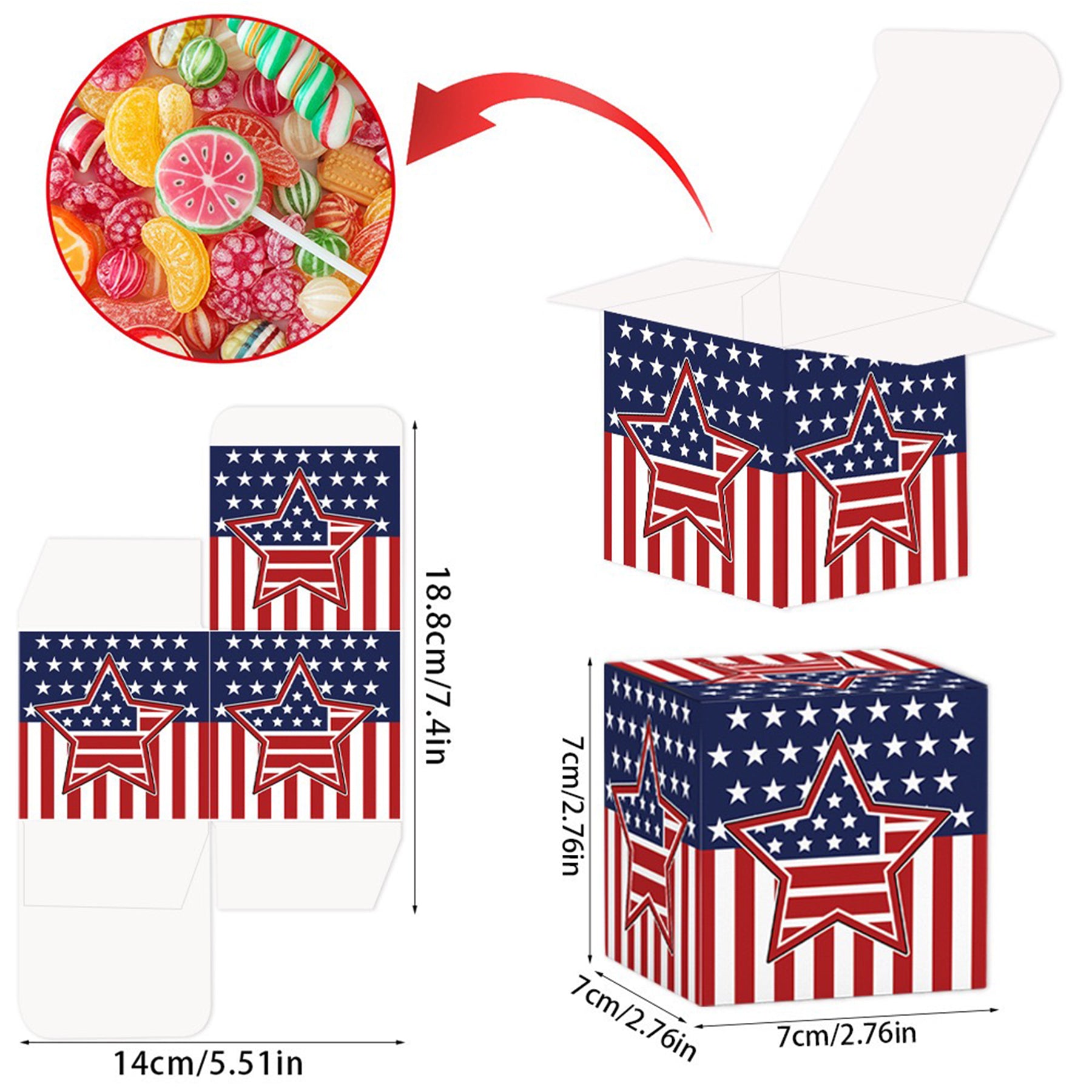 American Independence Day Dimensional Paper Box