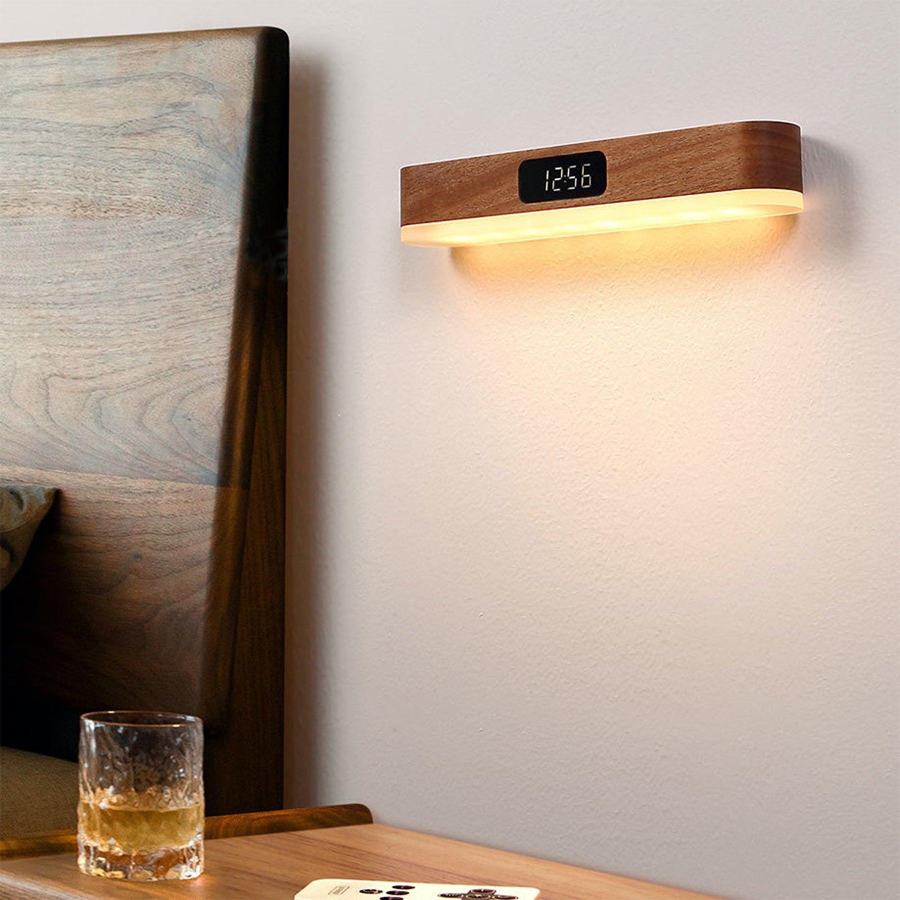 Wood Remote Control Timing Clock Led Light Lamp