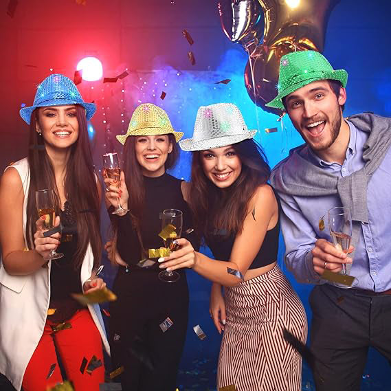 Custom Flashing Led Sequin Fedora Hats