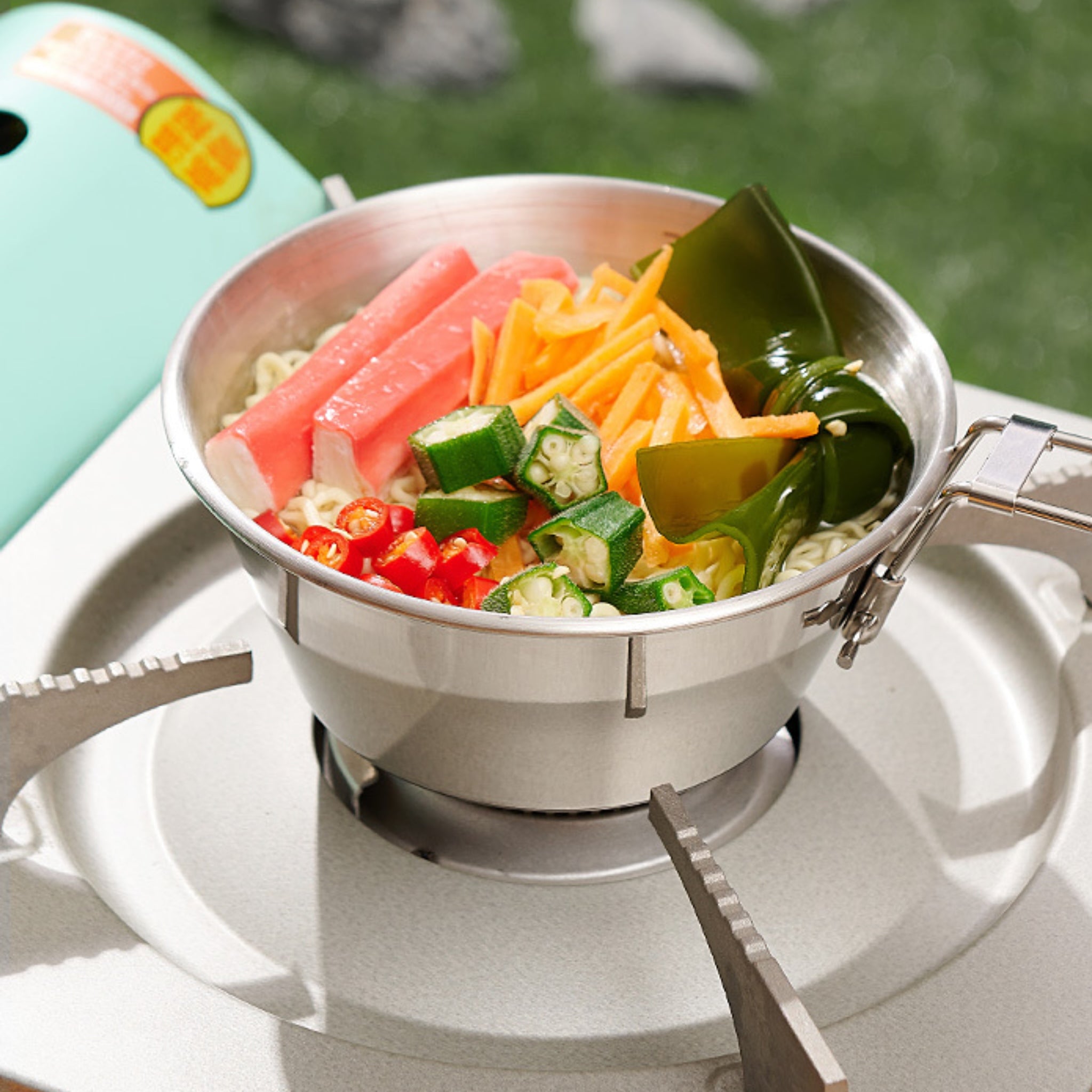Foldable Handle Stainless Steel Bowl