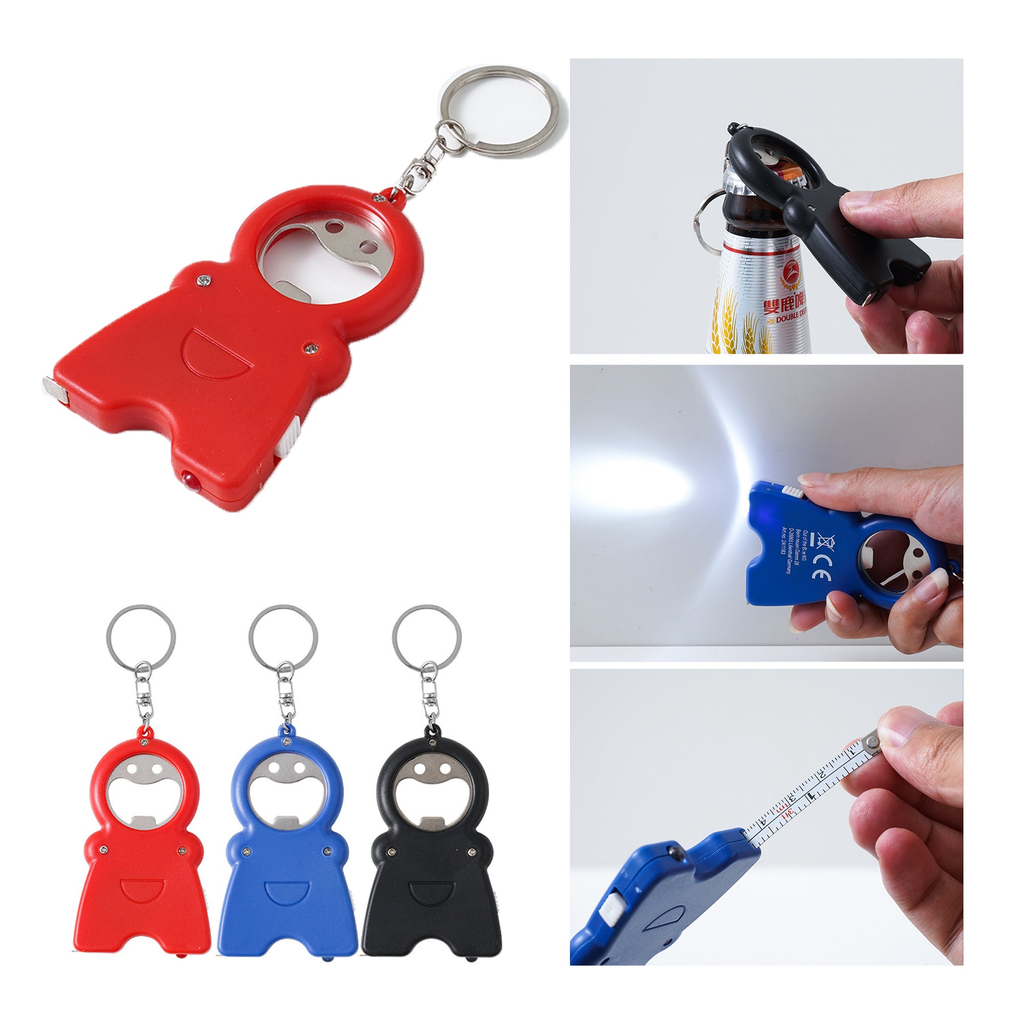 3 in 1 Smile Keychain Opener Flashlight