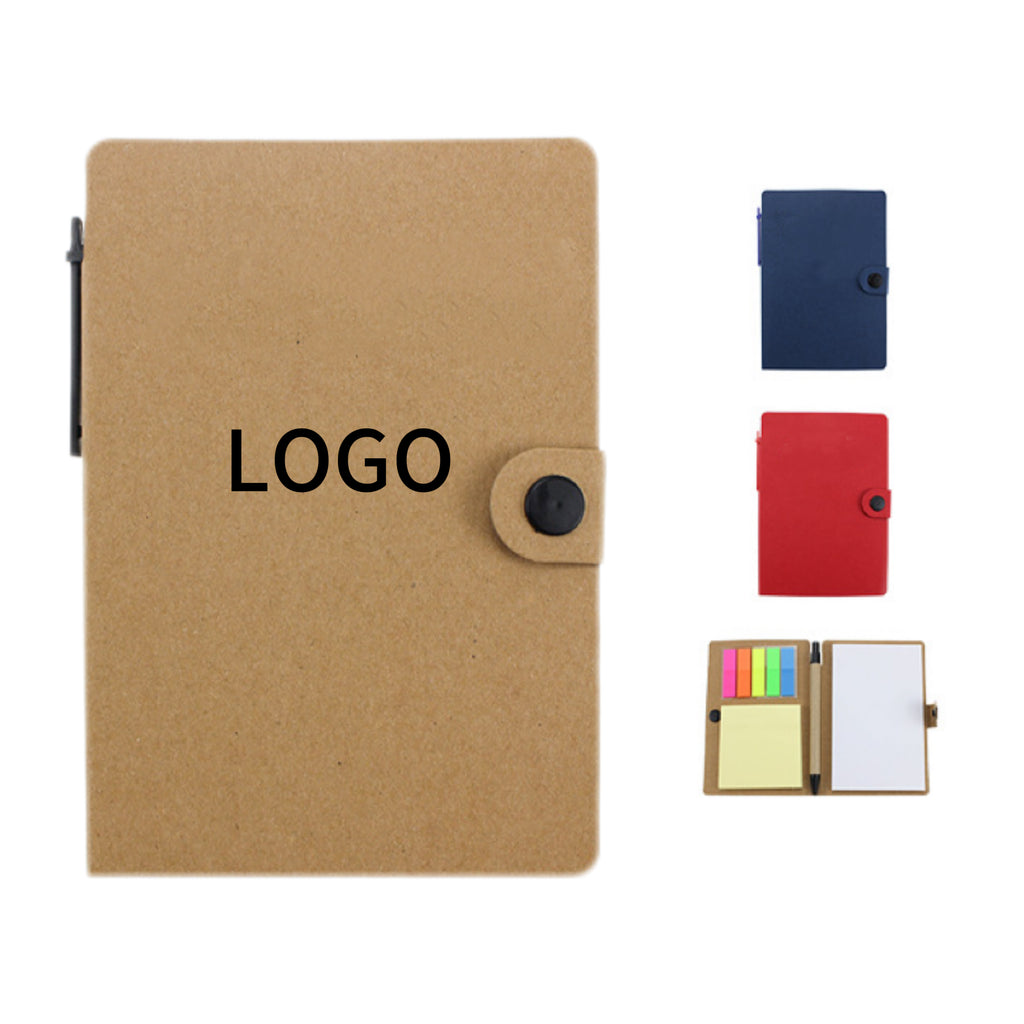 Eco-Friendly Button Strap Notebook with Pen