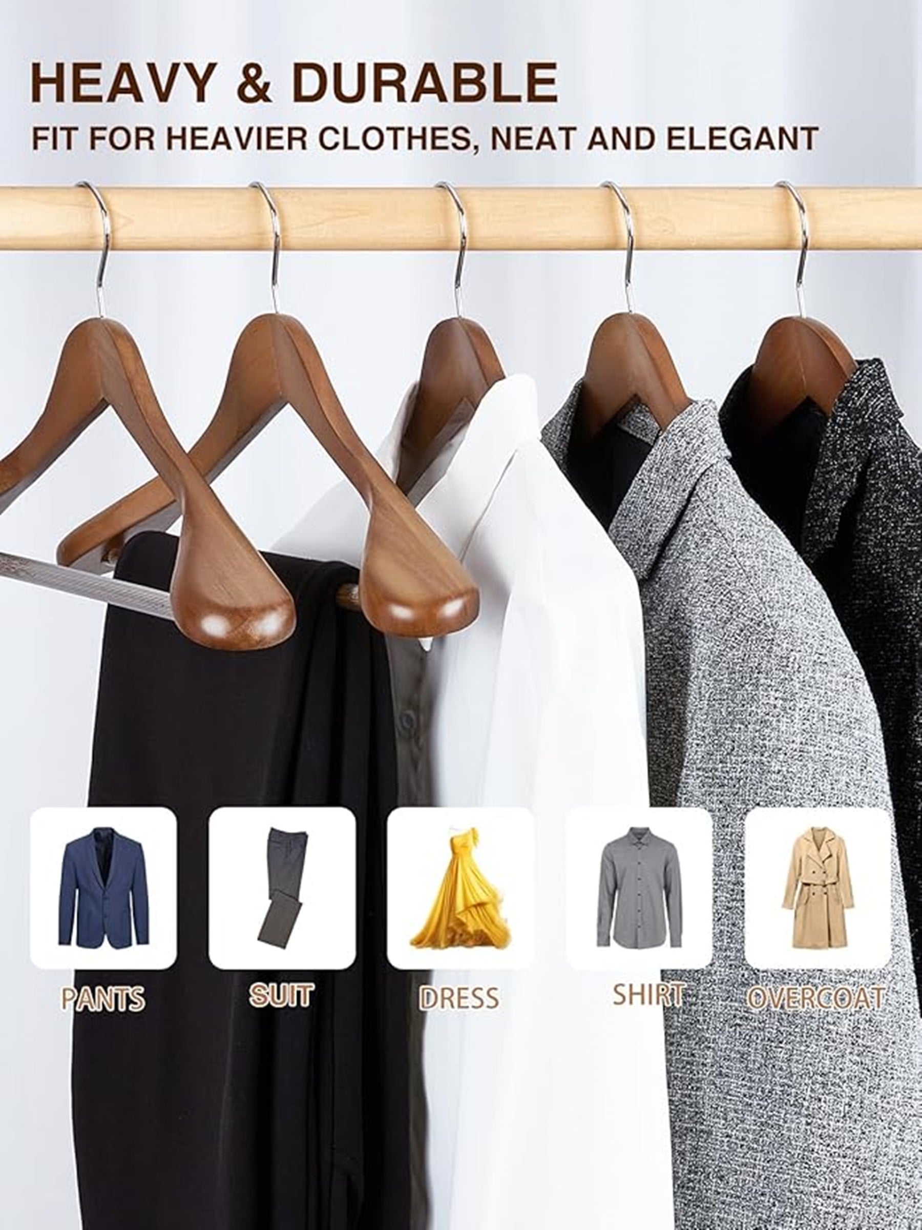 Suit Coat Hangers With Anti-Slip Strips