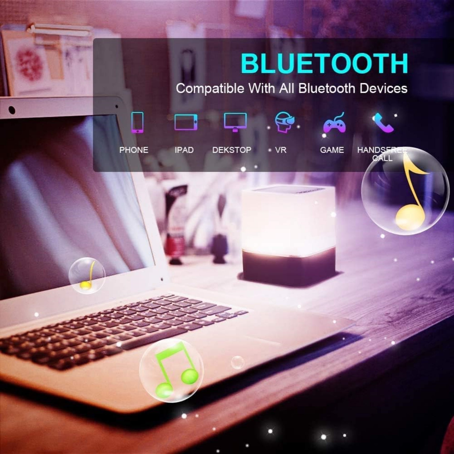 Led Color Light Portable Bluetooth Wireless Speaker