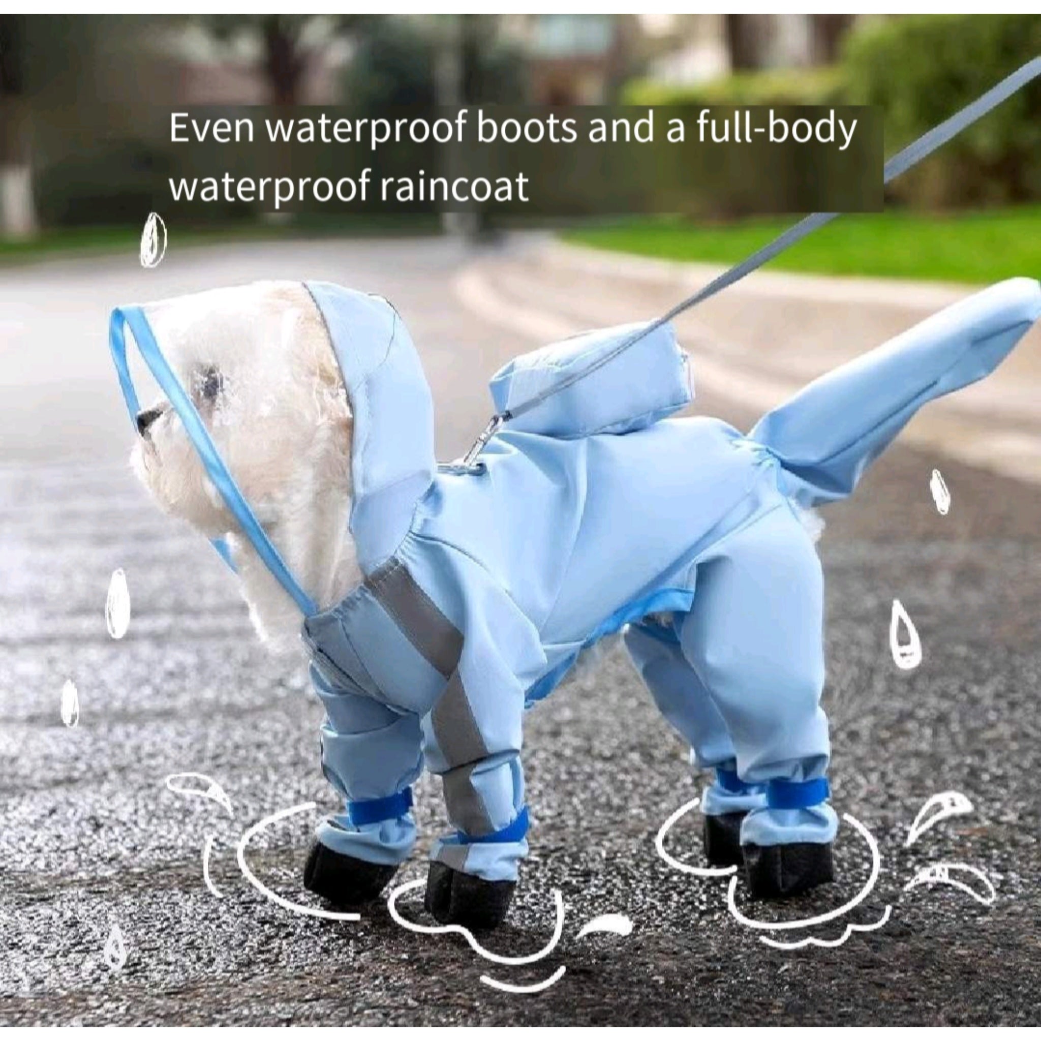Waterproof Full Body Dog Raincoat With Boots