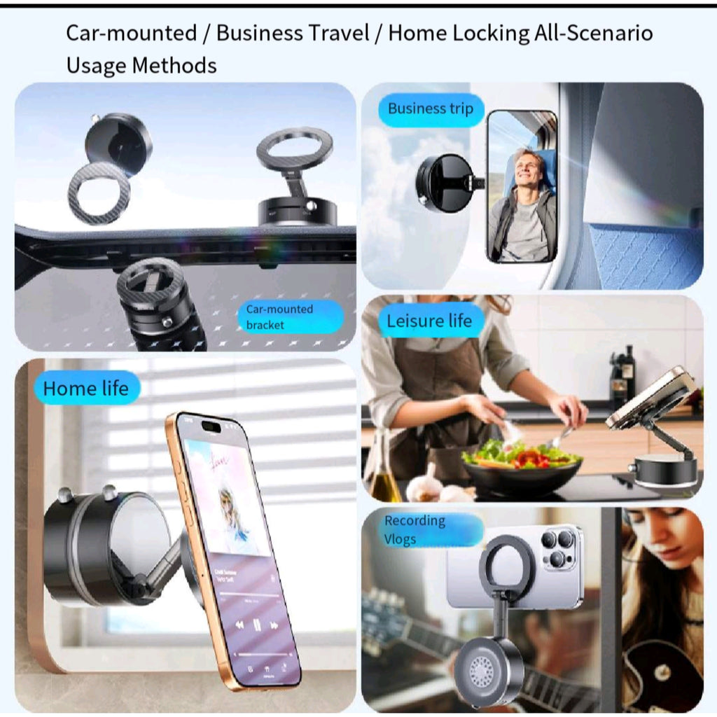 360 Car Phone Mount Magnetic Suction Foldable Strong Hold