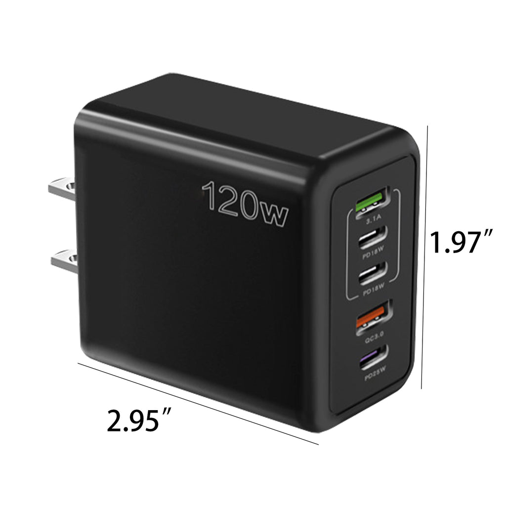 120W Phone Charger + 3-Port USB Adapter