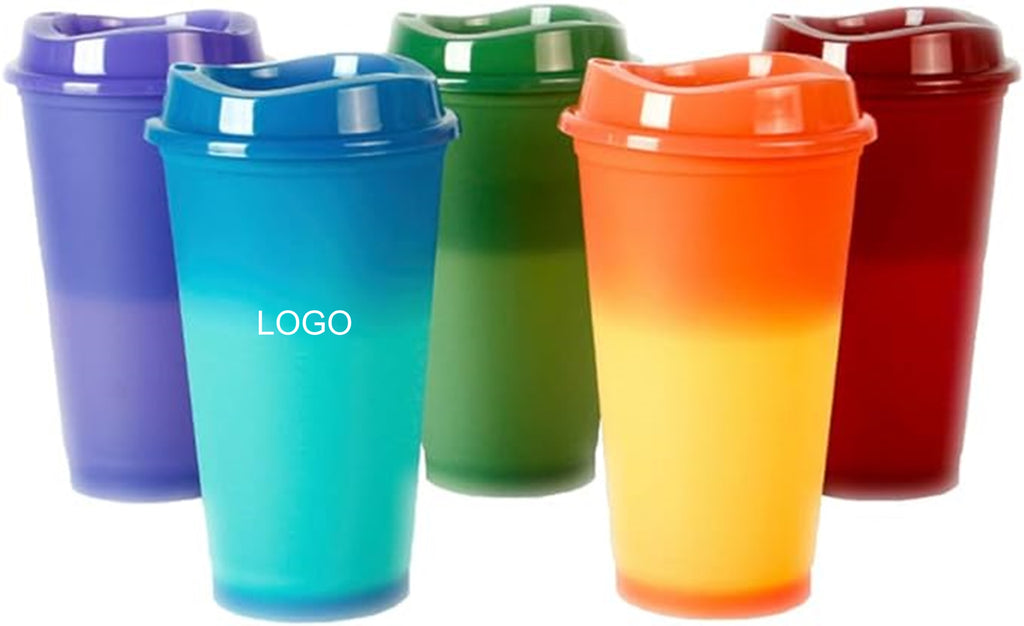 16Oz Pp Plastic Full Color Thermochromic Cup With Lid