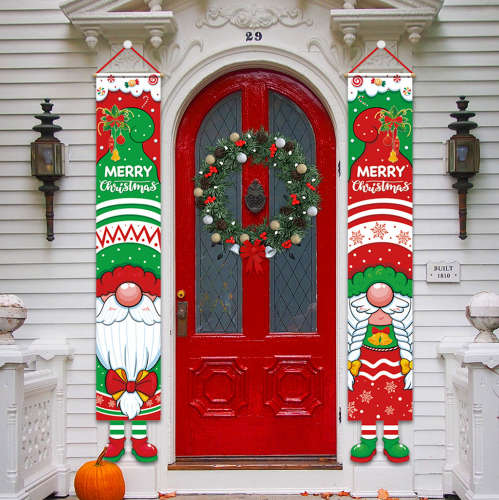 Christmas Door Decorations Xmas Porch Banner Hanging Banners Couplet