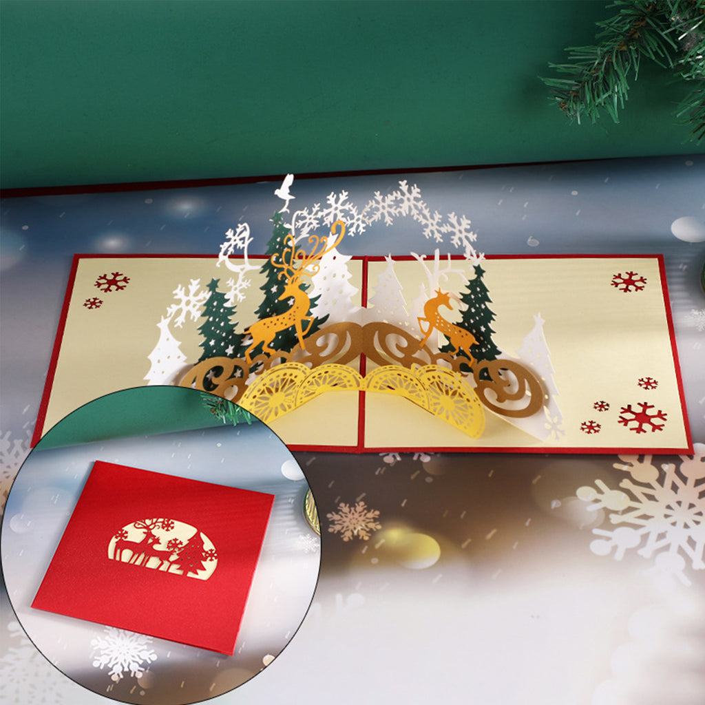3D Christmas Greeting Cards With Envelopes
