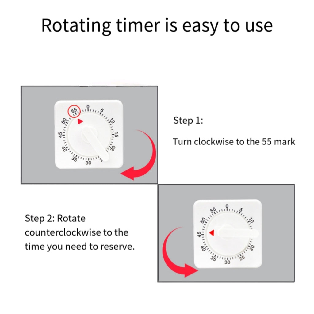 60Min Mechanical Multi - Scene Timer For ADHD Focus