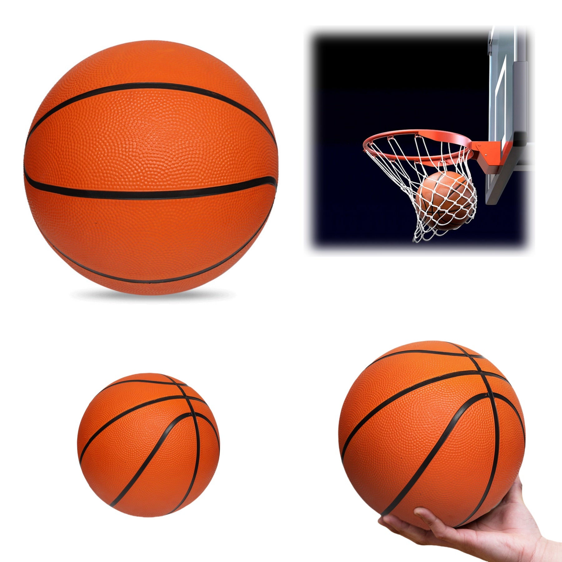 Size 7 Wear-Resistant Rubber Basketball