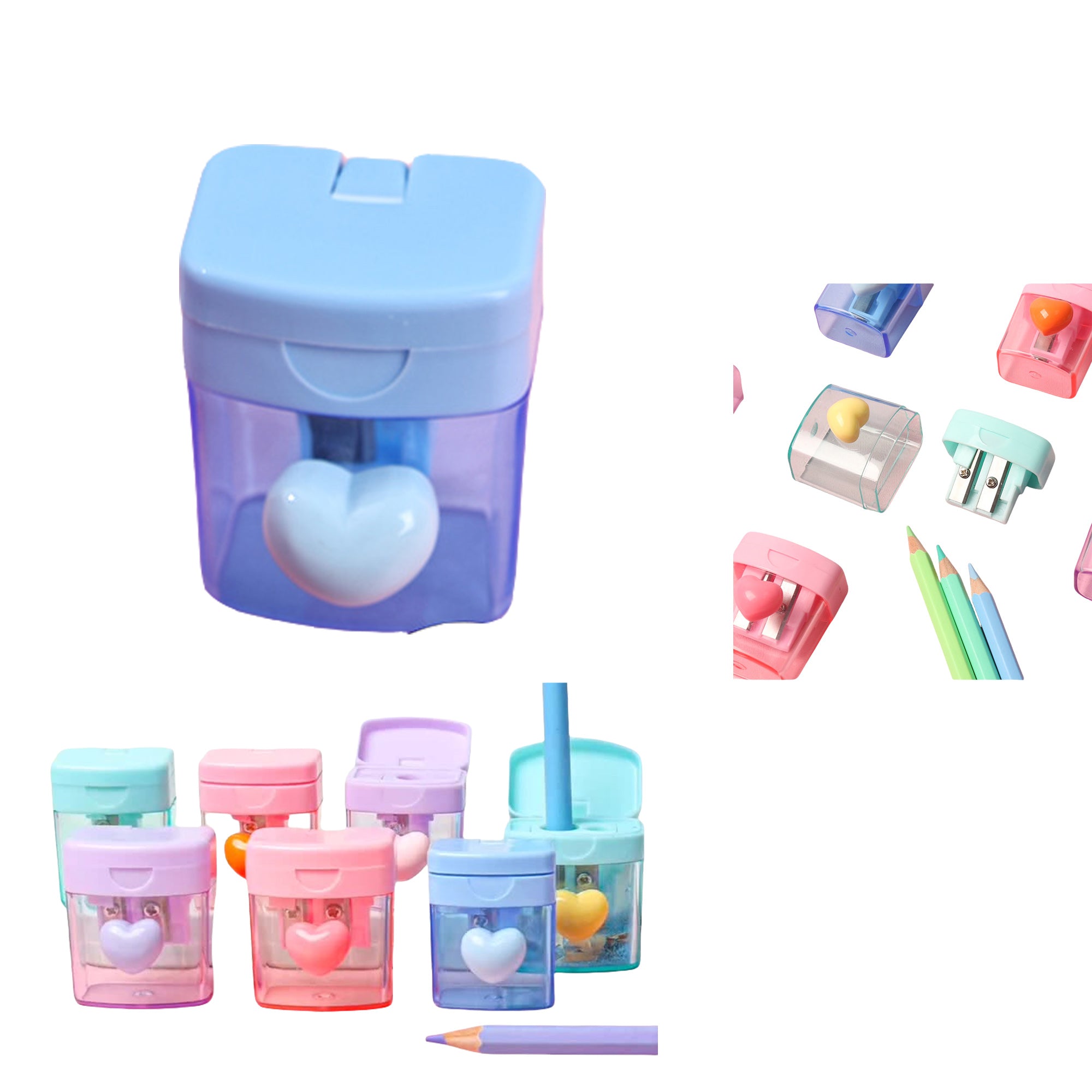Macaron Double-Hole Heart Pencil Sharpener